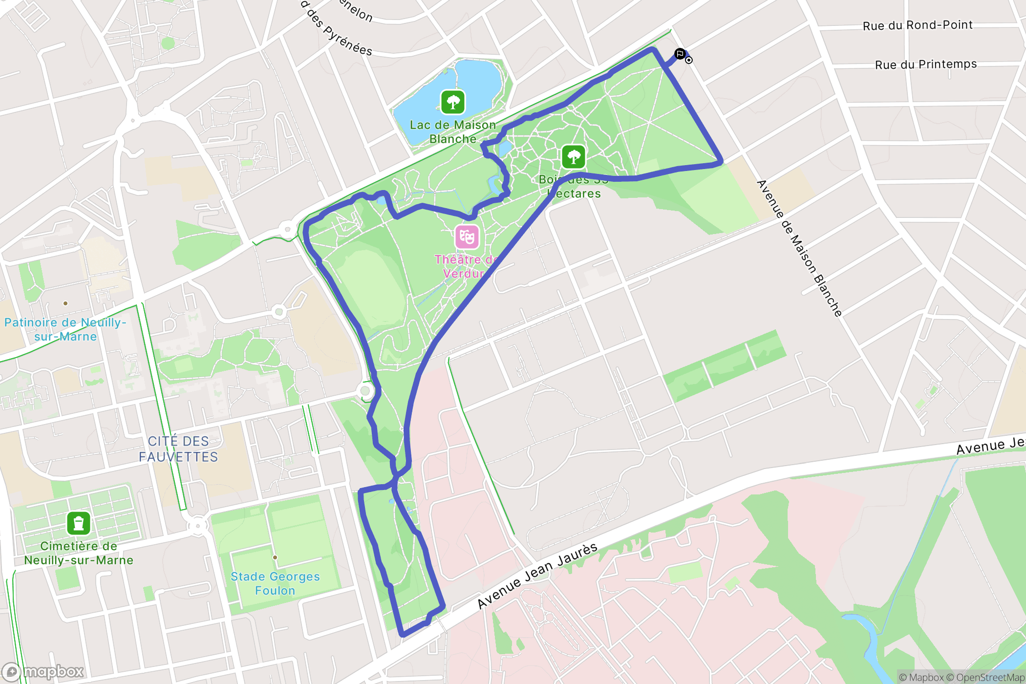 Neuilly-sur-Marne : carte du parcours de randonnée - France