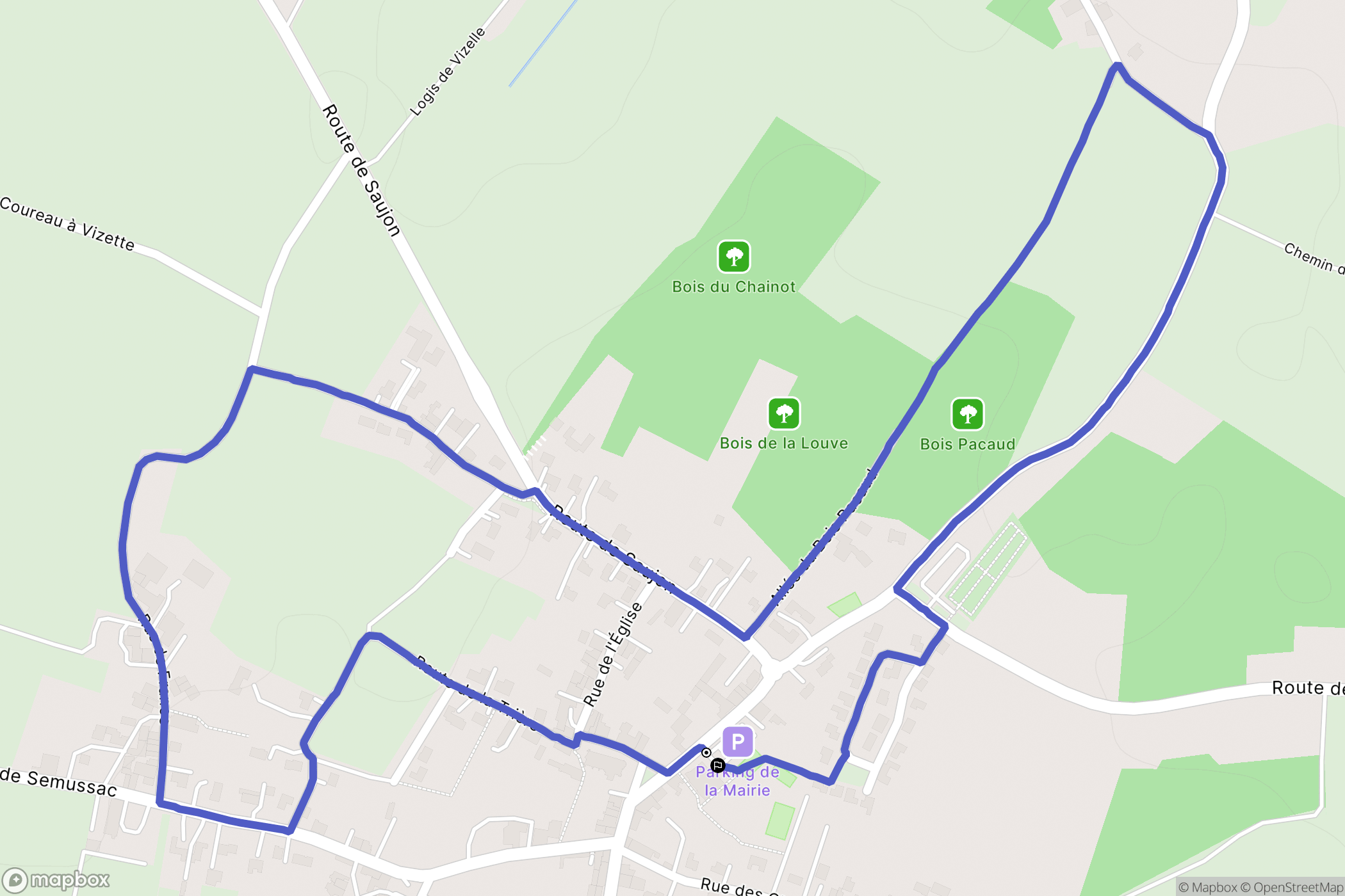 Grézac : carte du parcours de randonnée - France