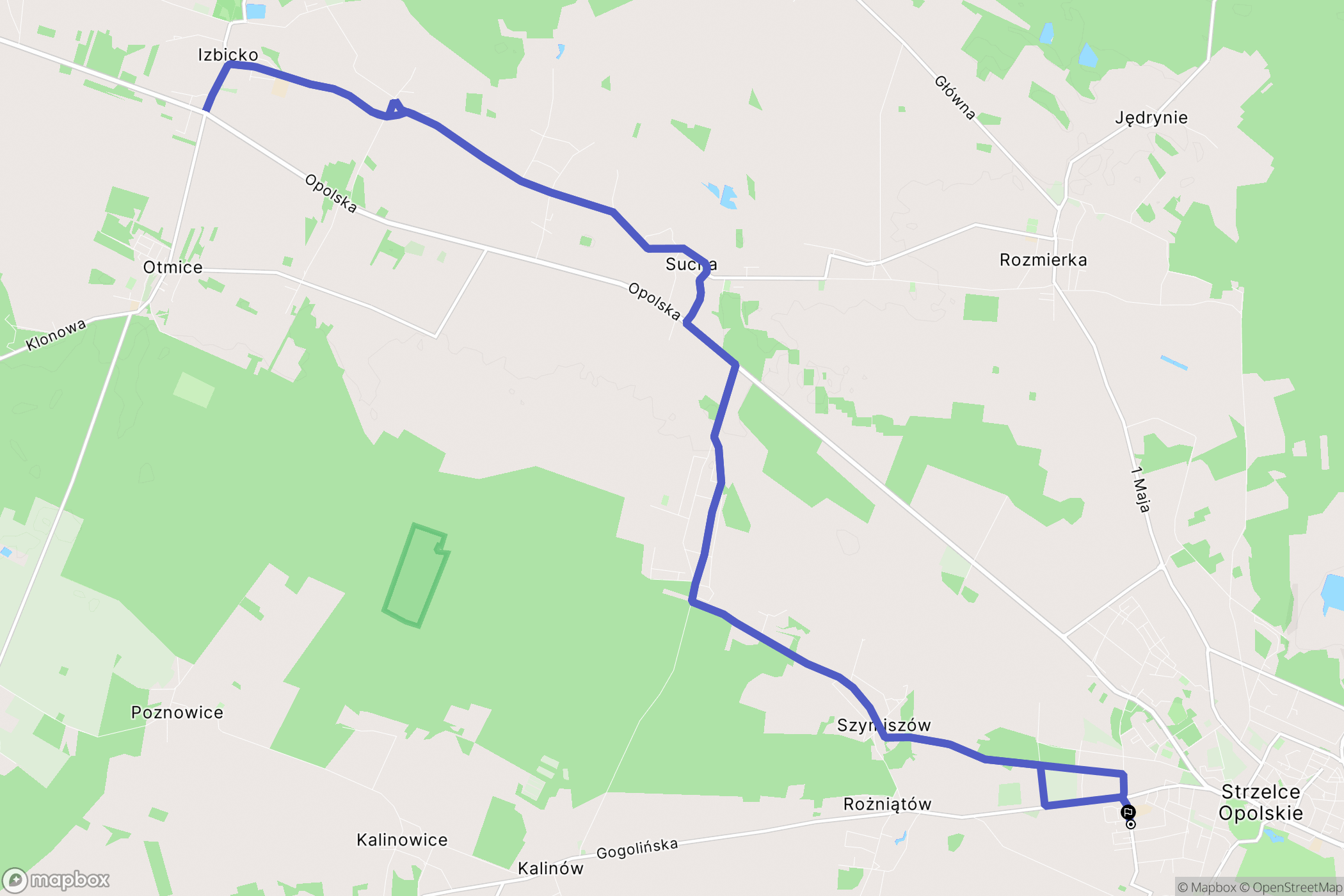 Strzelce Opolskie: mapa trasy - Poland
