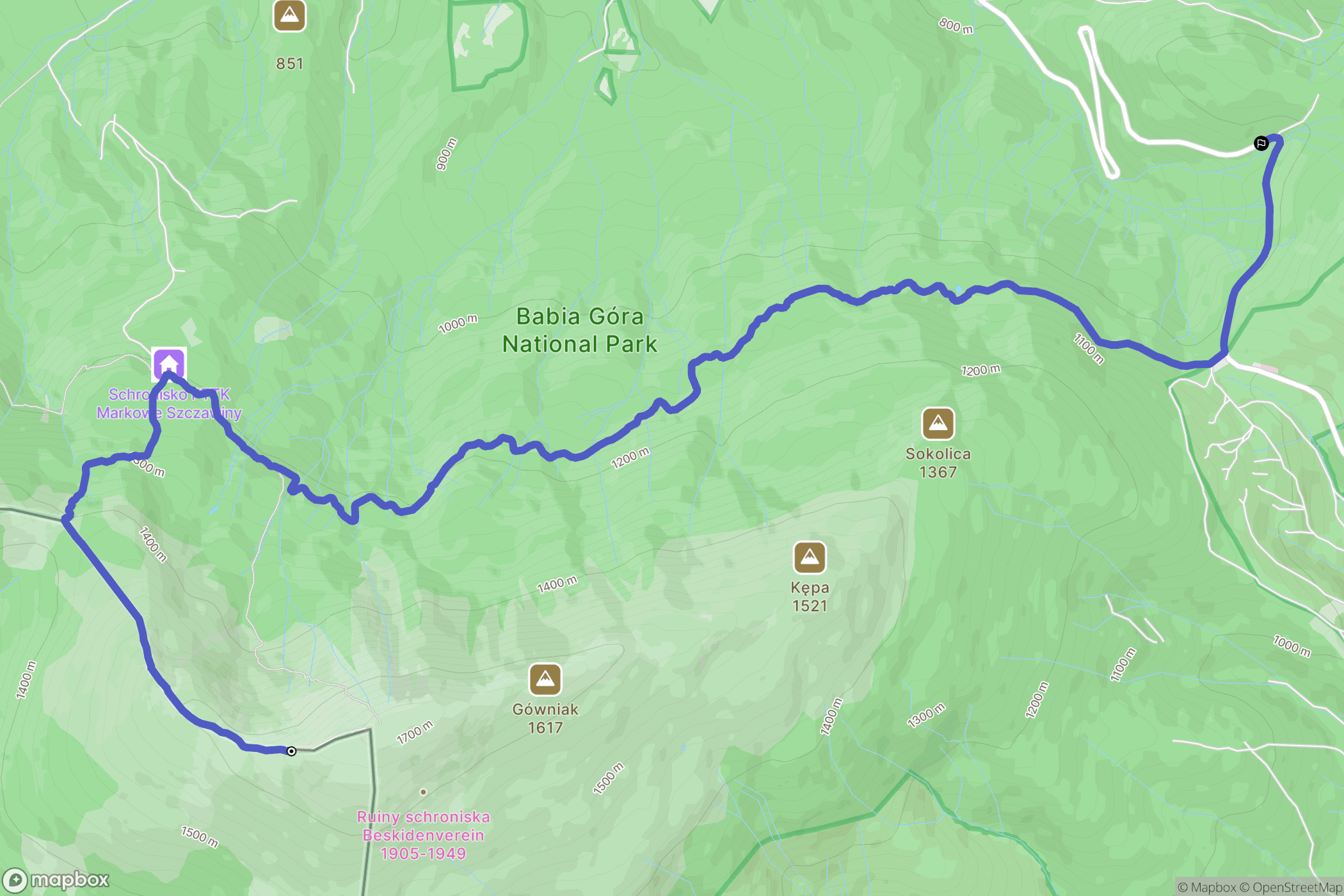 Oravská Polhora: mapa trasy - Poland