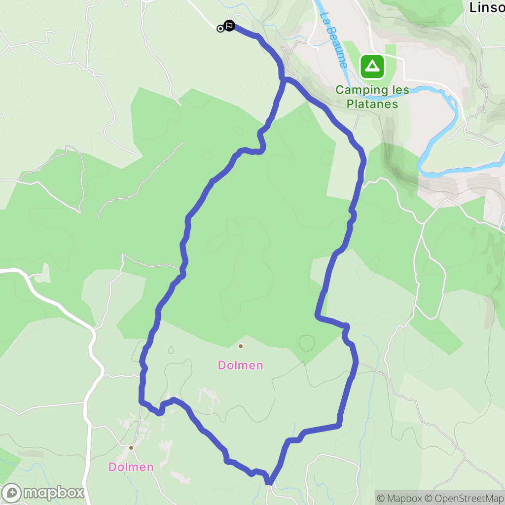 Joyeuse : carte du parcours de randonnée - France