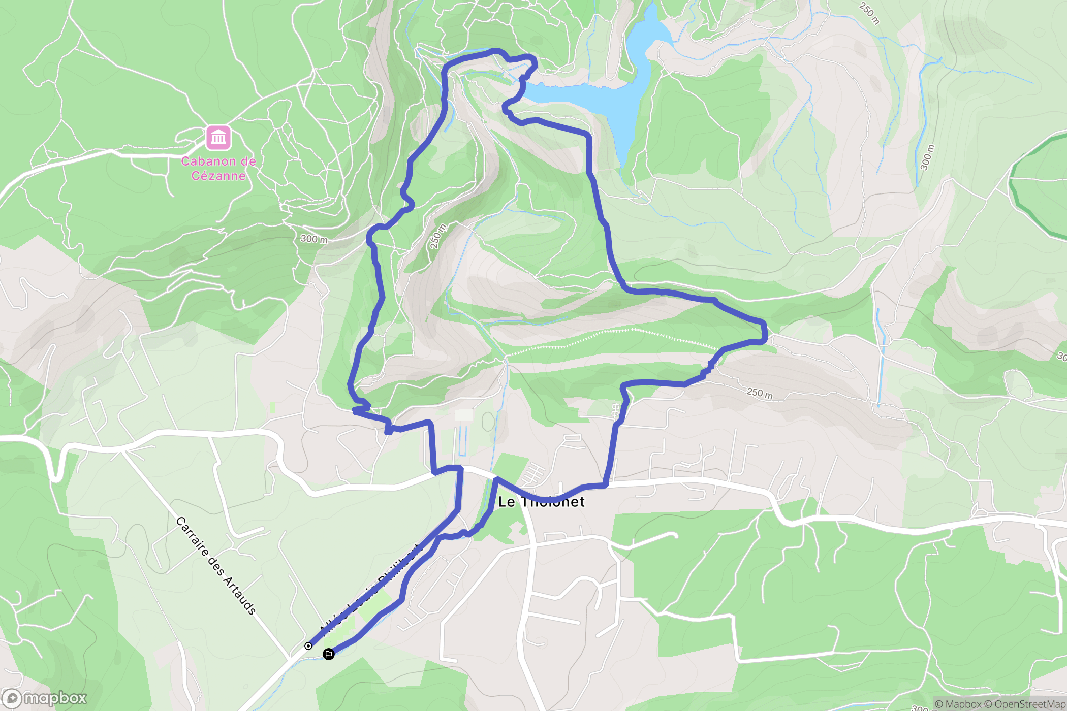 Le Tholonet : carte du parcours de randonnée - France