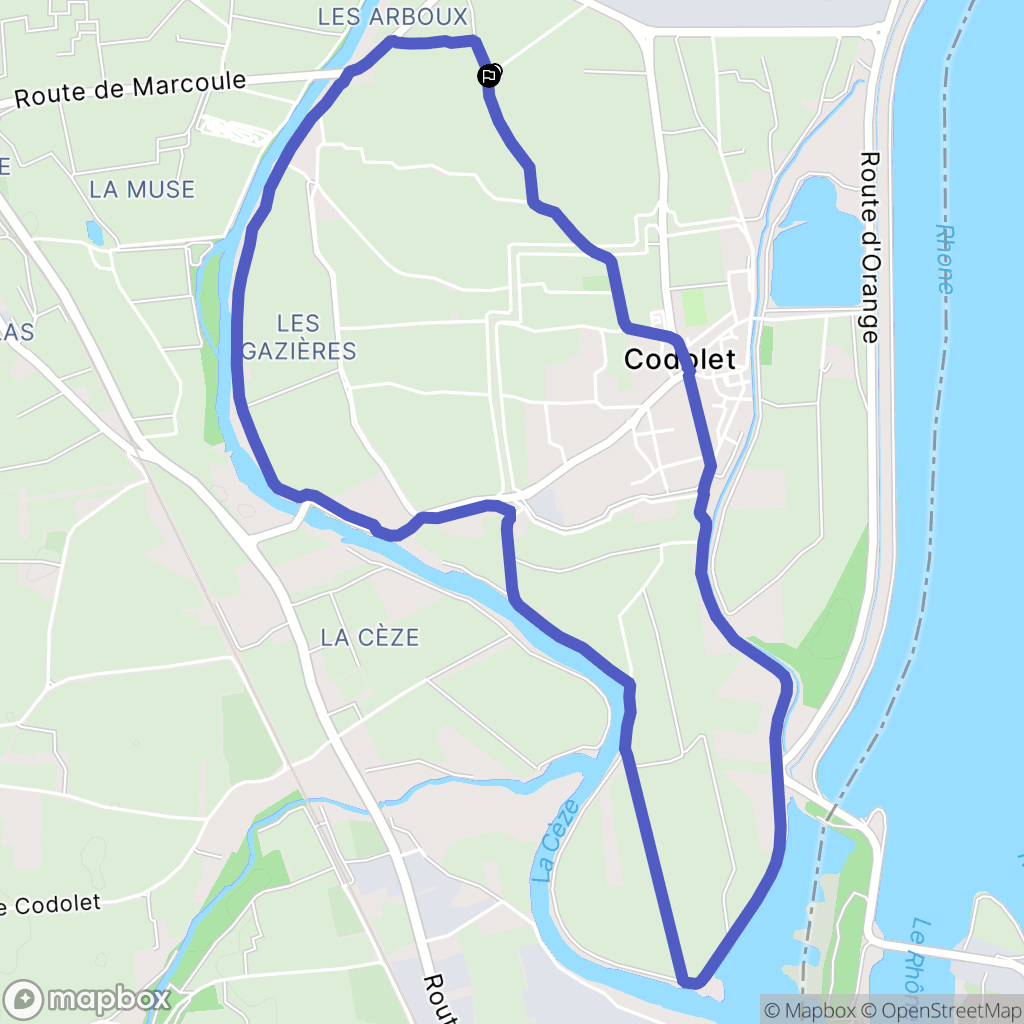 Codolet : carte du parcours de randonnée - France