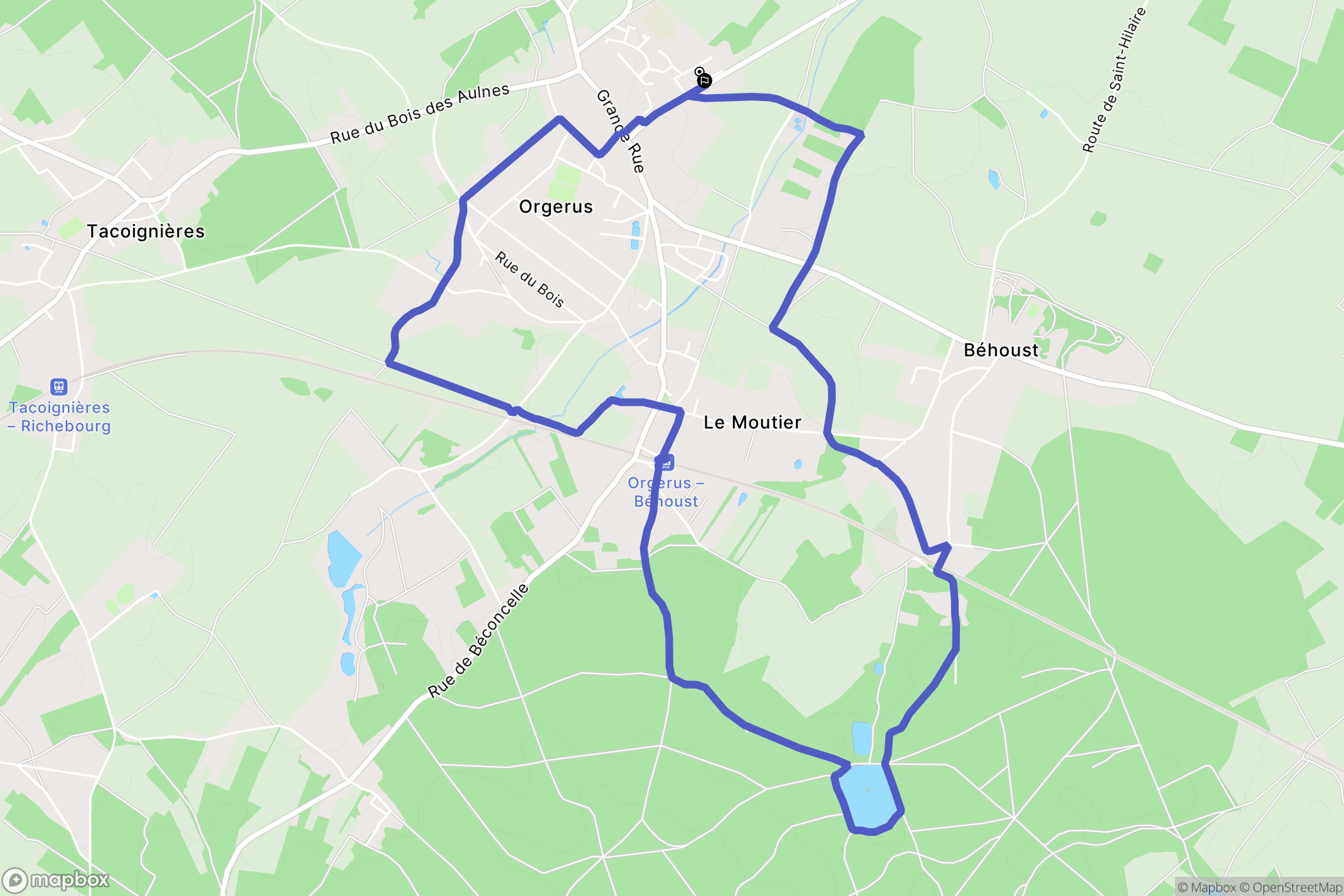 Orgerus : carte du parcours de randonnée - France