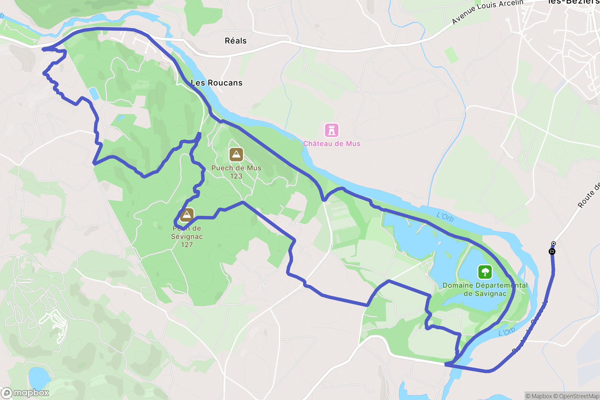 Murviel-lès-Béziers : carte du parcours de randonnée - France
