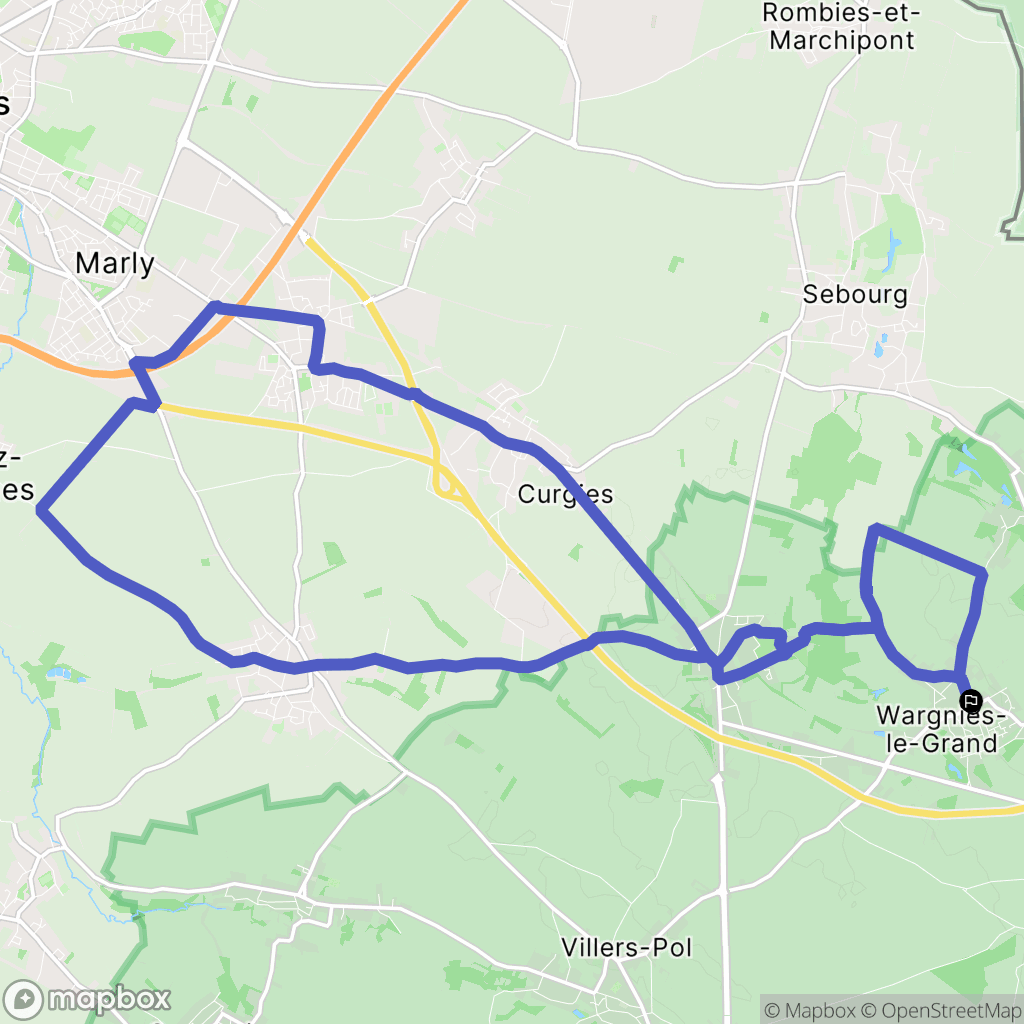 Wargnies-le-Grand : carte du parcours de randonnée - France