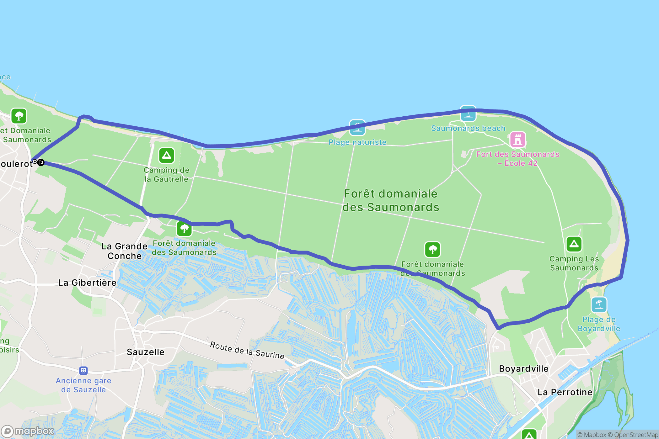 Saint-Georges-d'Oléron : carte du parcours de randonnée - France