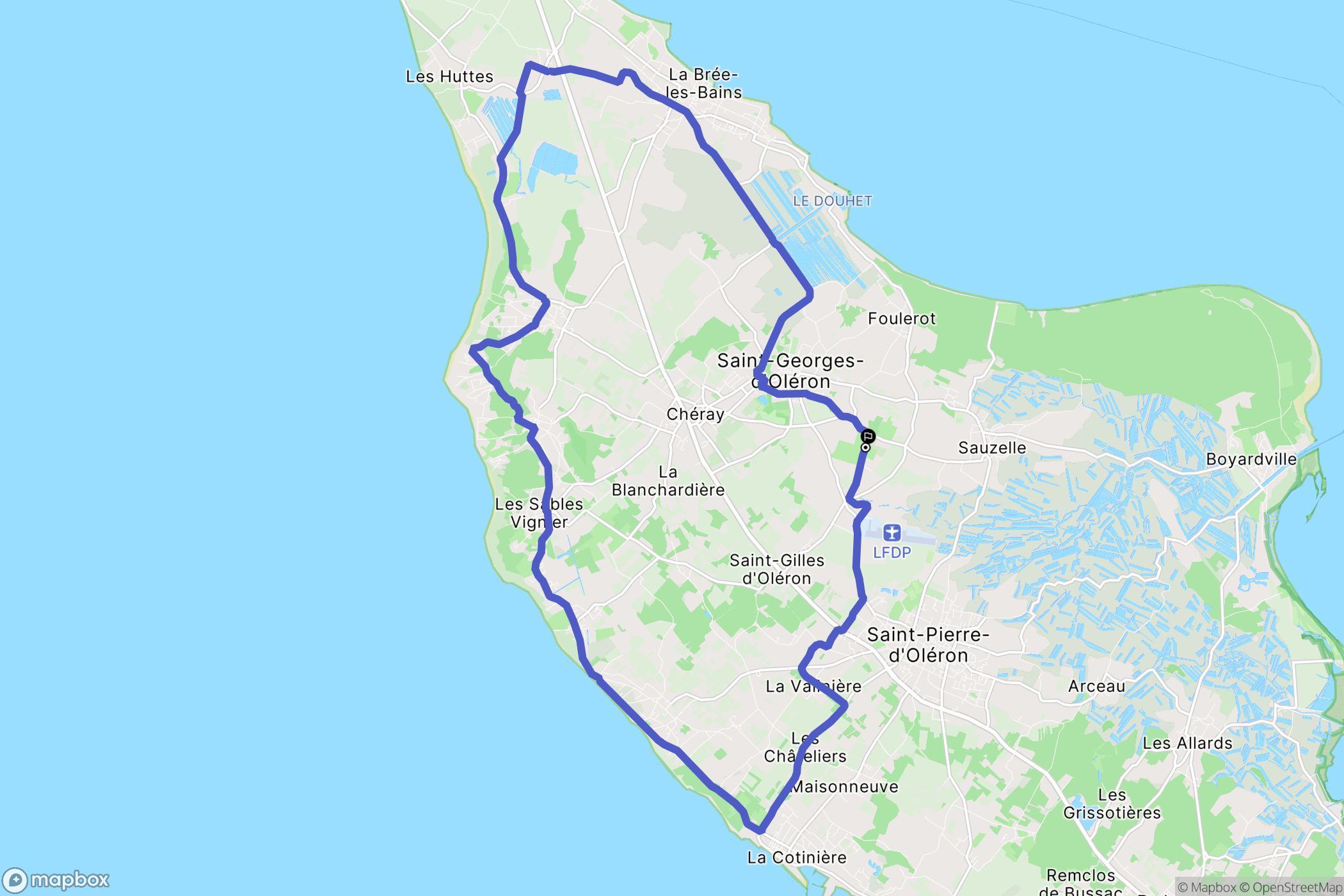 Saint-Georges-d'Oléron : carte du parcours de randonnée - France