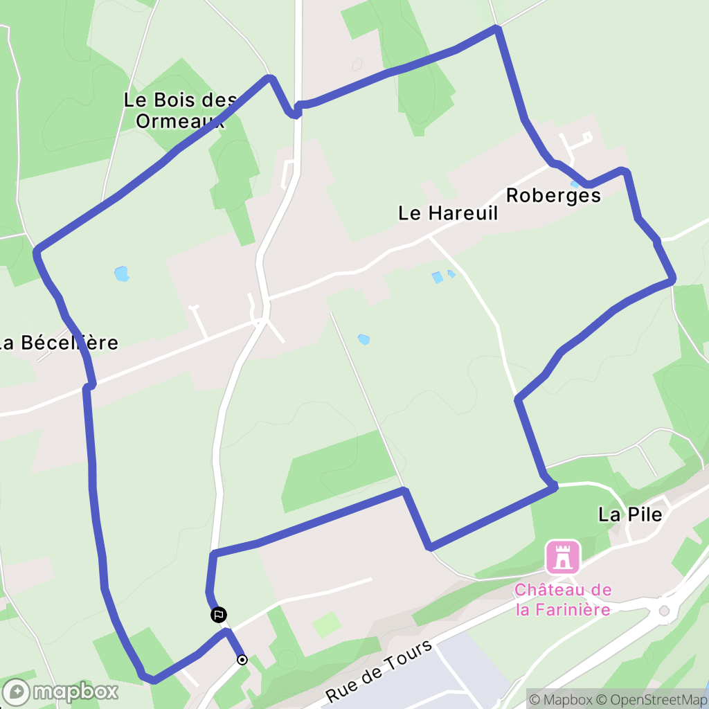 Cinq-Mars-la-Pile : carte du parcours de randonnée - France