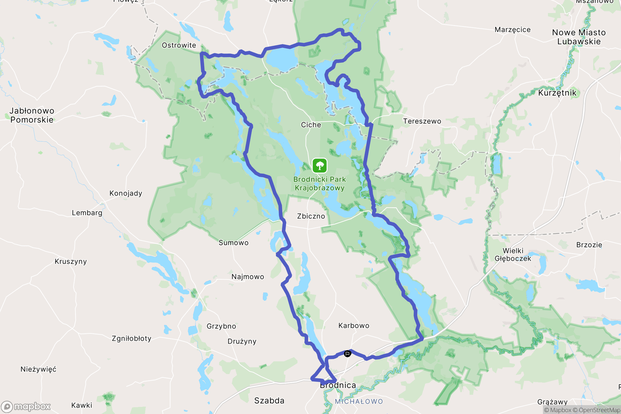 Brodnica: mapa trasy - Poland