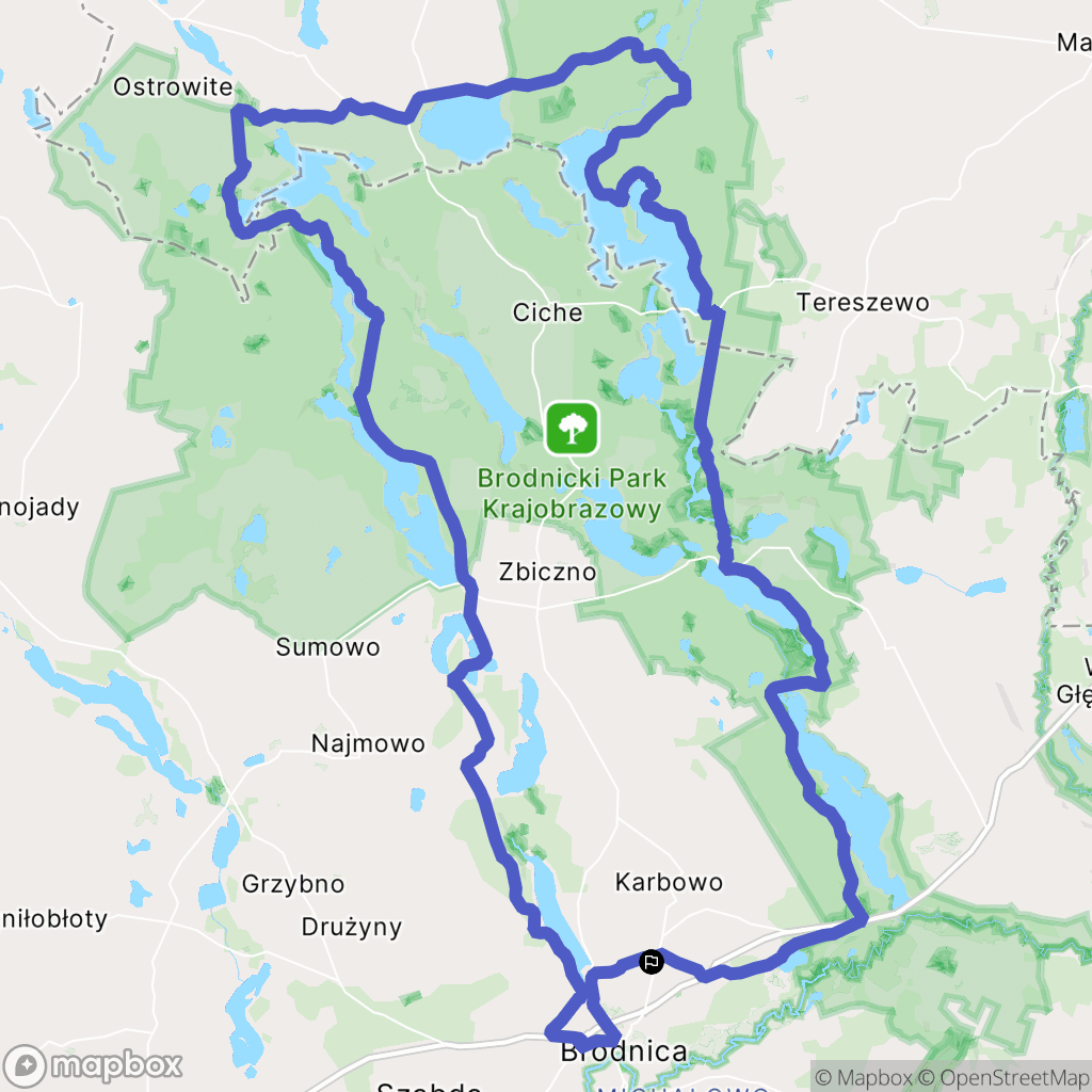 Brodnica: mapa trasy - Poland