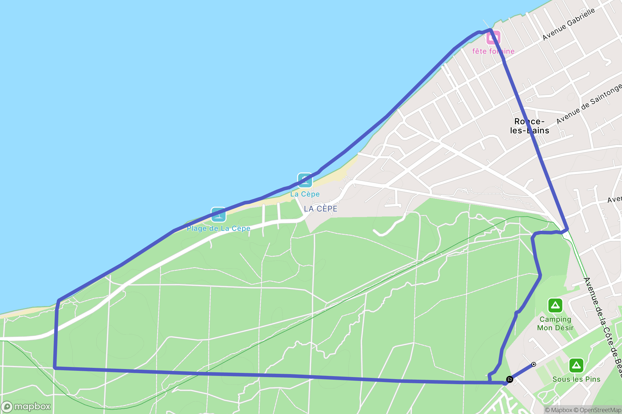 La Tremblade : carte du parcours de randonnée - France