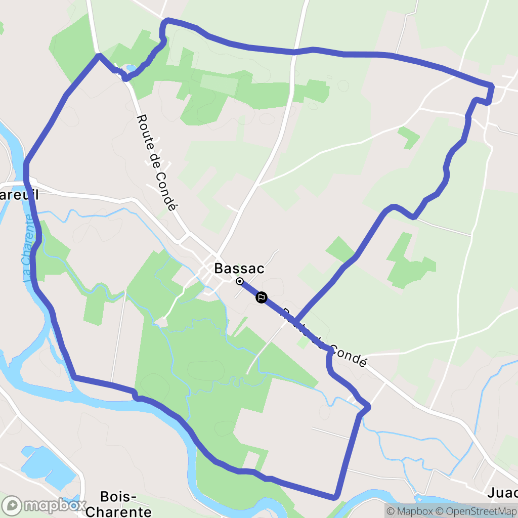 Bassac : carte du parcours de randonnée - France