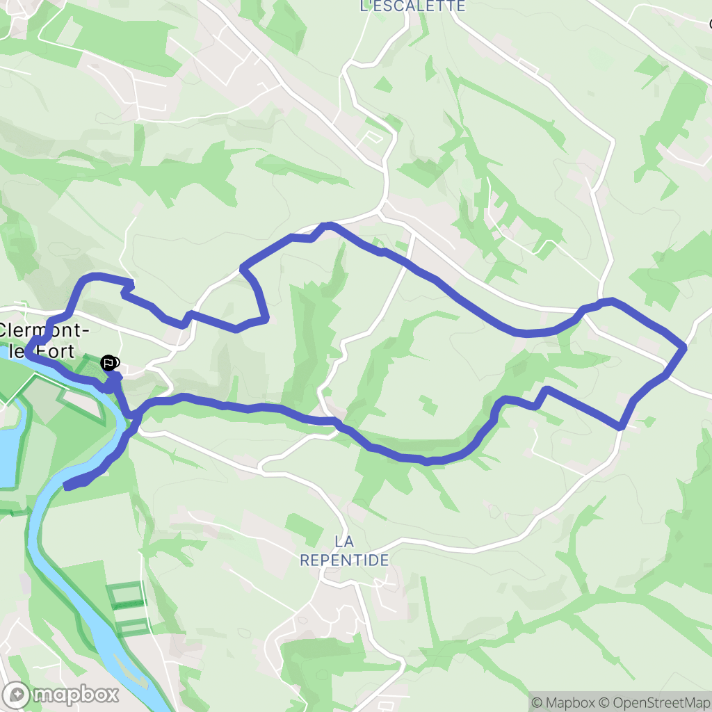 Clermont-le-Fort : carte du parcours de randonnée - France