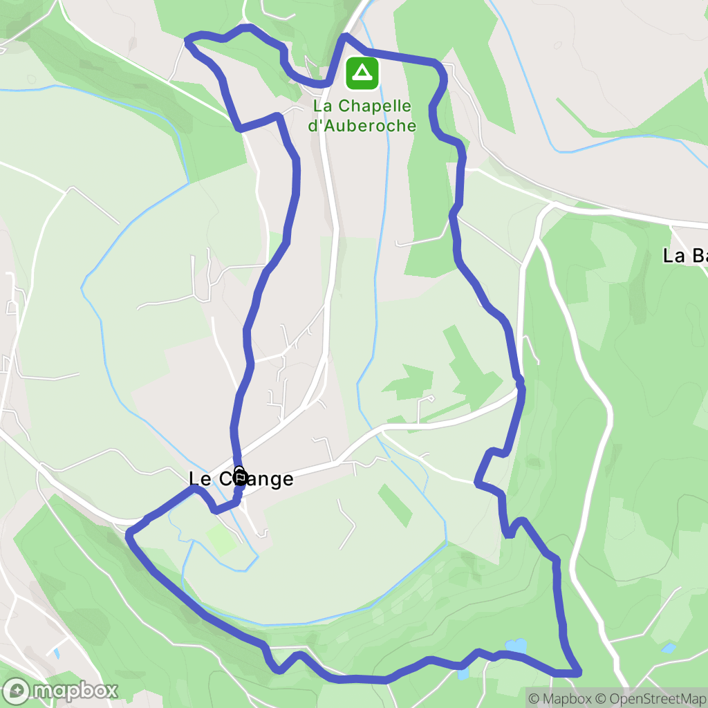 Bassillac et Auberoche : carte du parcours de randonnée - France