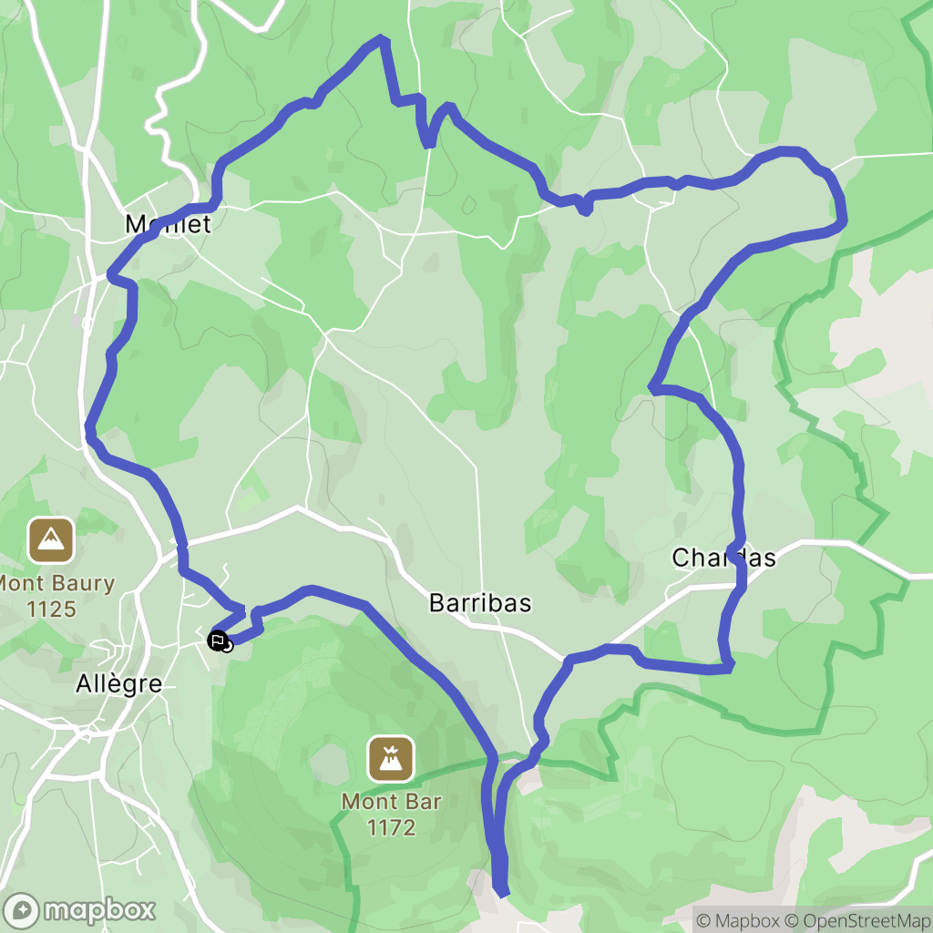 Allègre : carte du parcours de randonnée - France