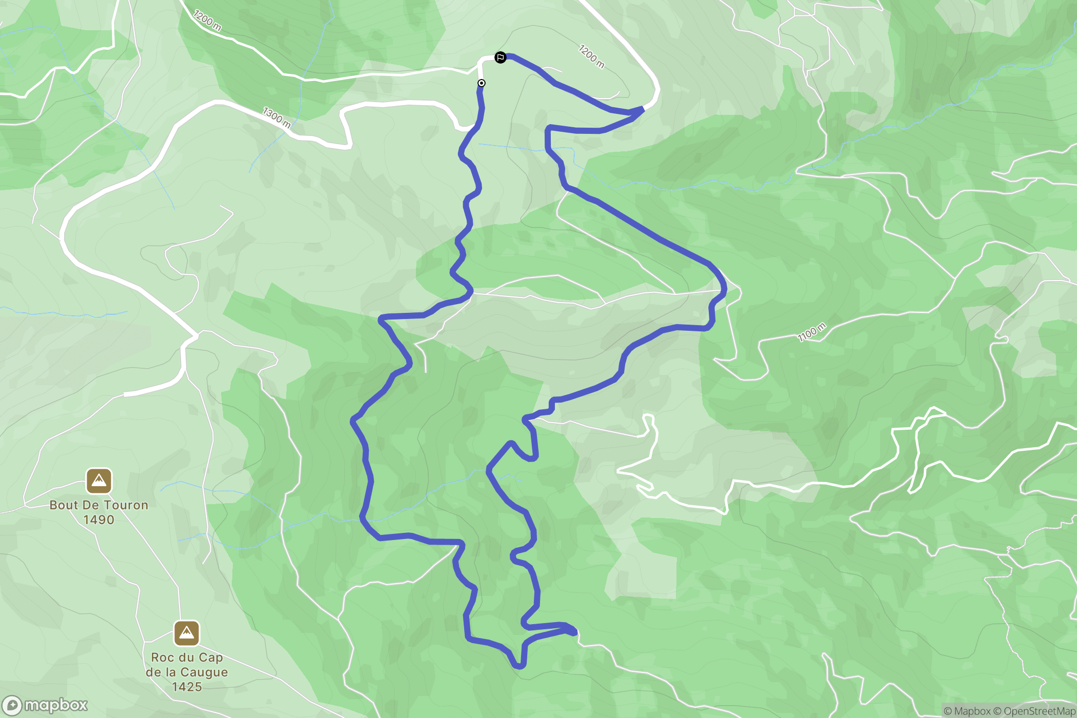 Prayols : carte du parcours de randonnée - France