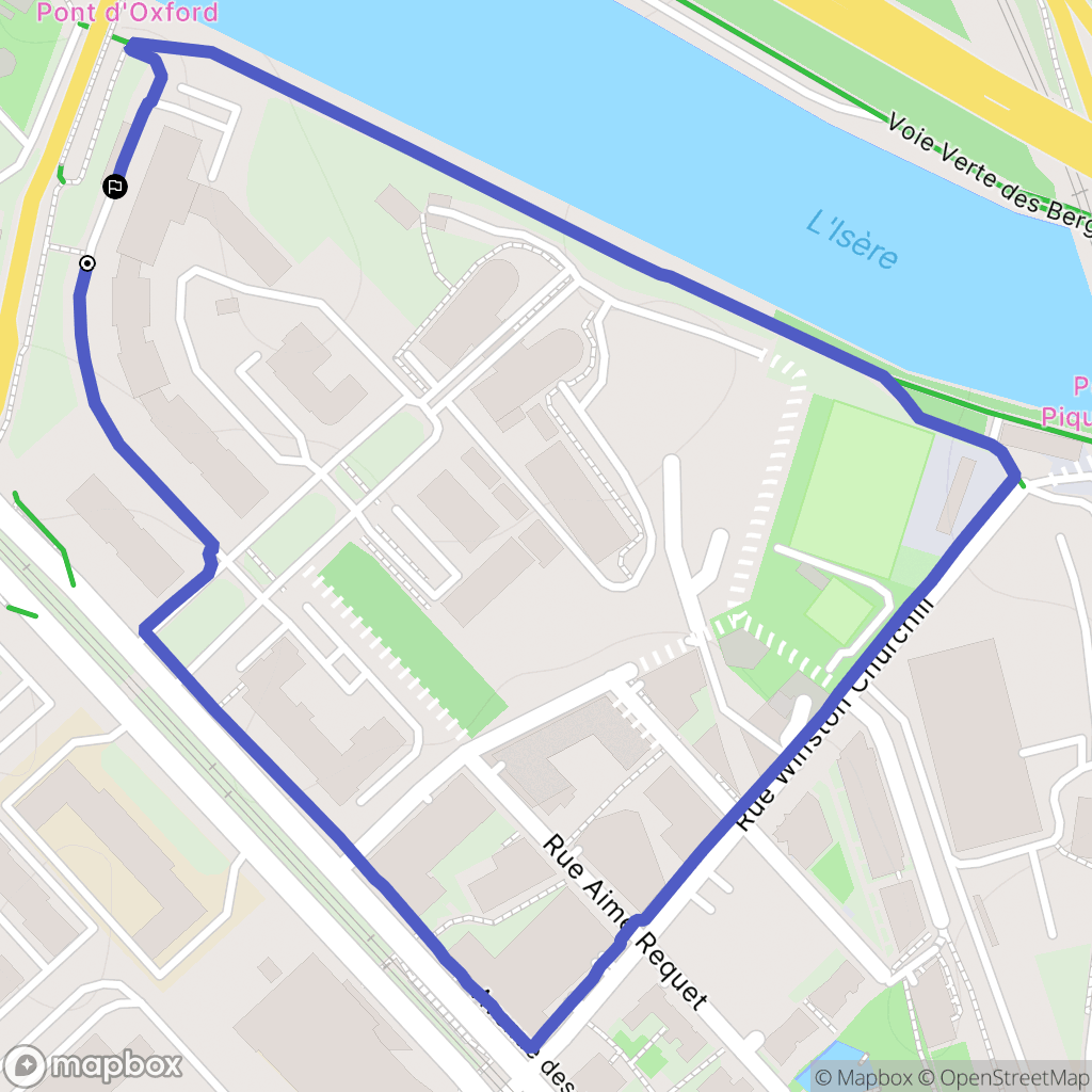 Grenoble : carte du parcours de randonnée - France