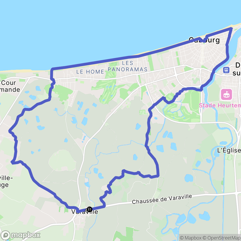 Varaville : carte du parcours de randonnée - France