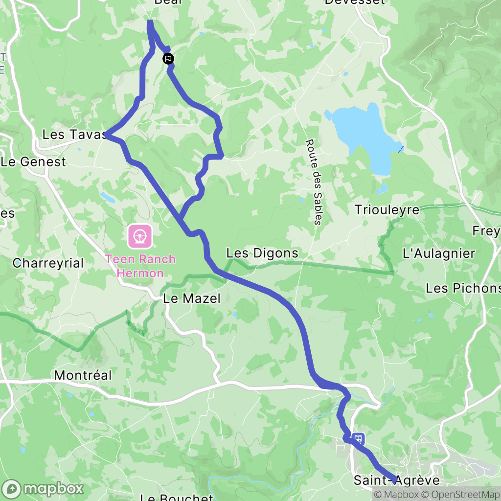 Devesset : carte du parcours de randonnée - France