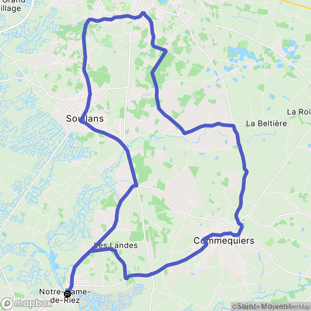 Notre-Dame-de-Riez : carte du parcours de randonnée - France