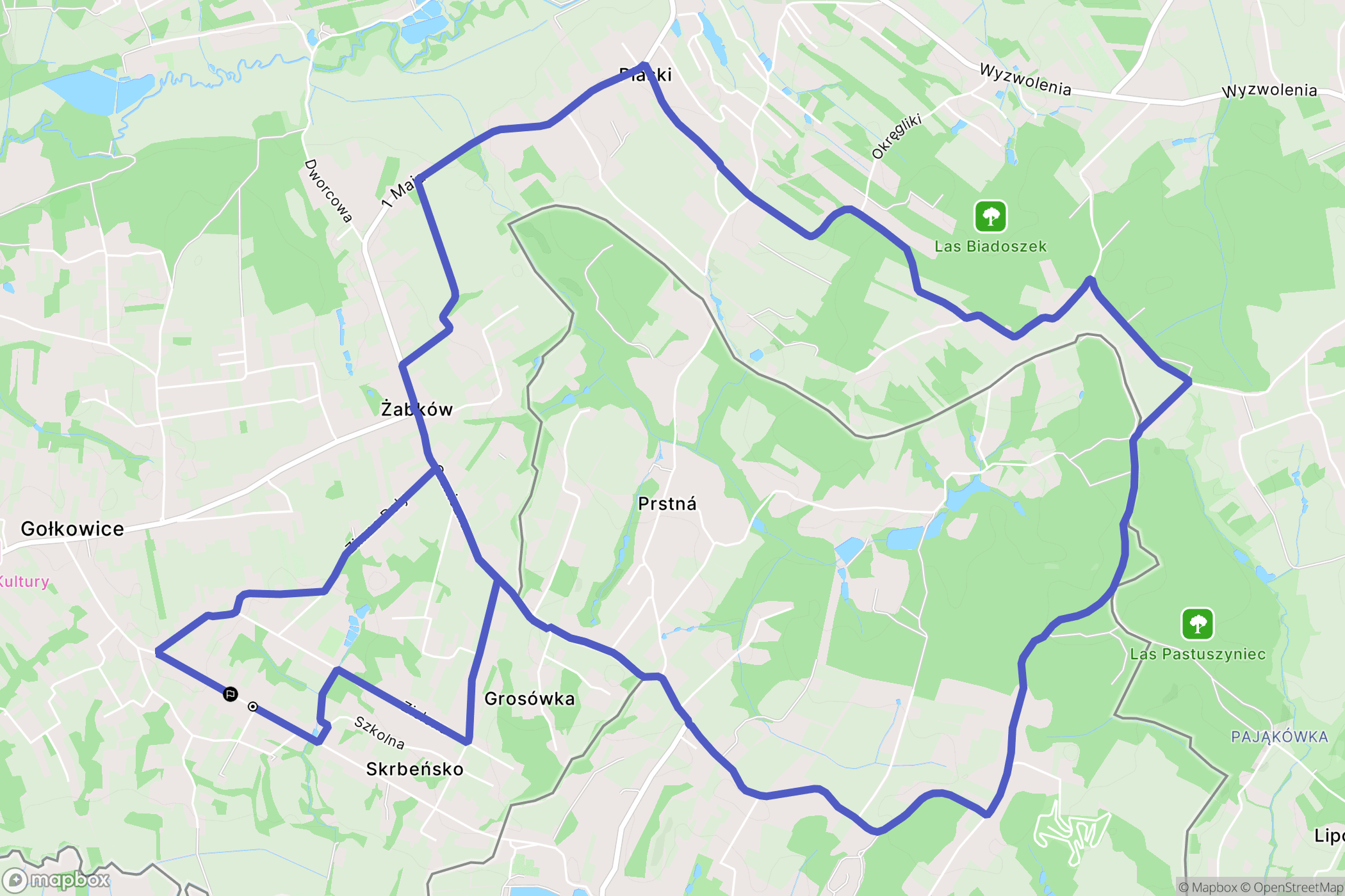 Skrbeńsko: mapa trasy - Poland