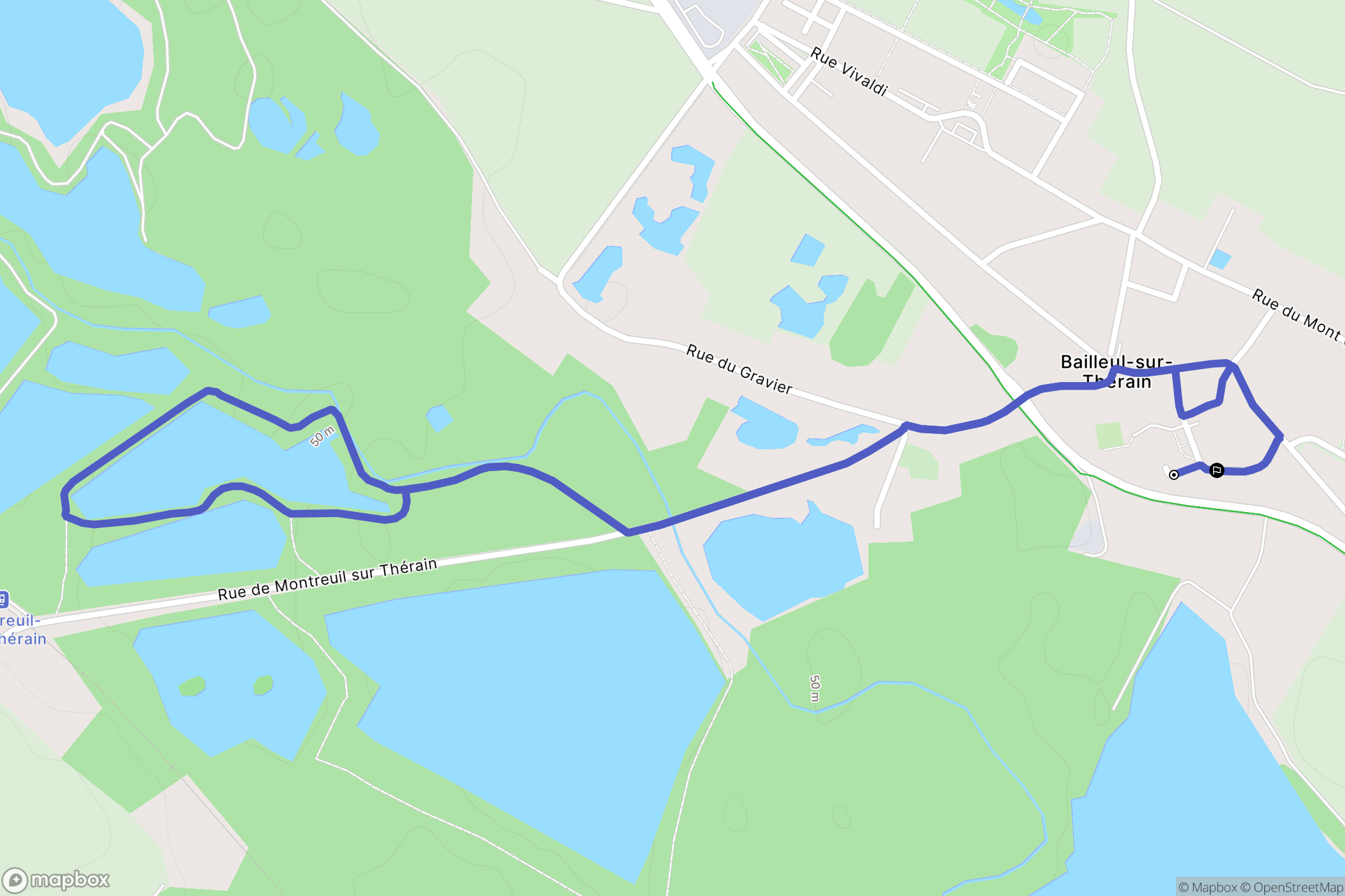 Bailleul-sur-Thérain : carte du parcours de randonnée - France