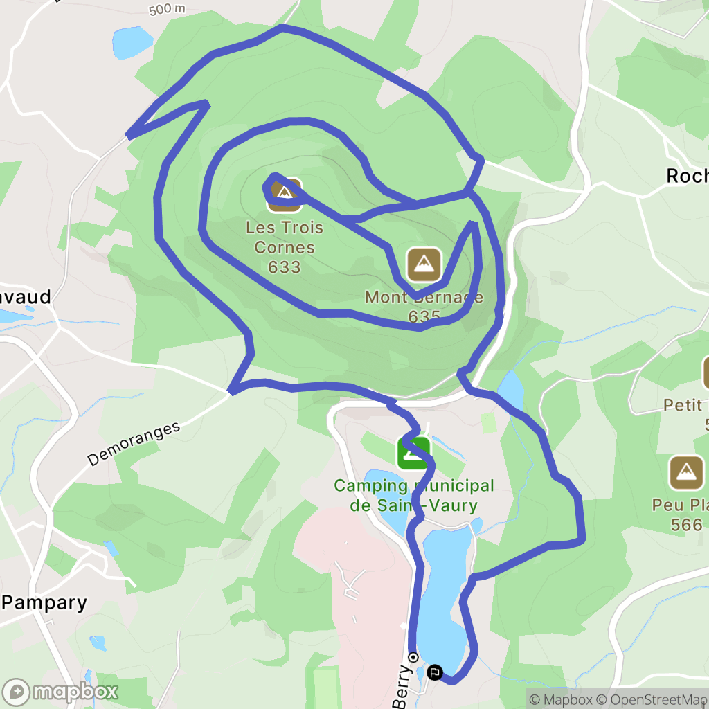 Saint-Vaury : carte du parcours de randonnée - France