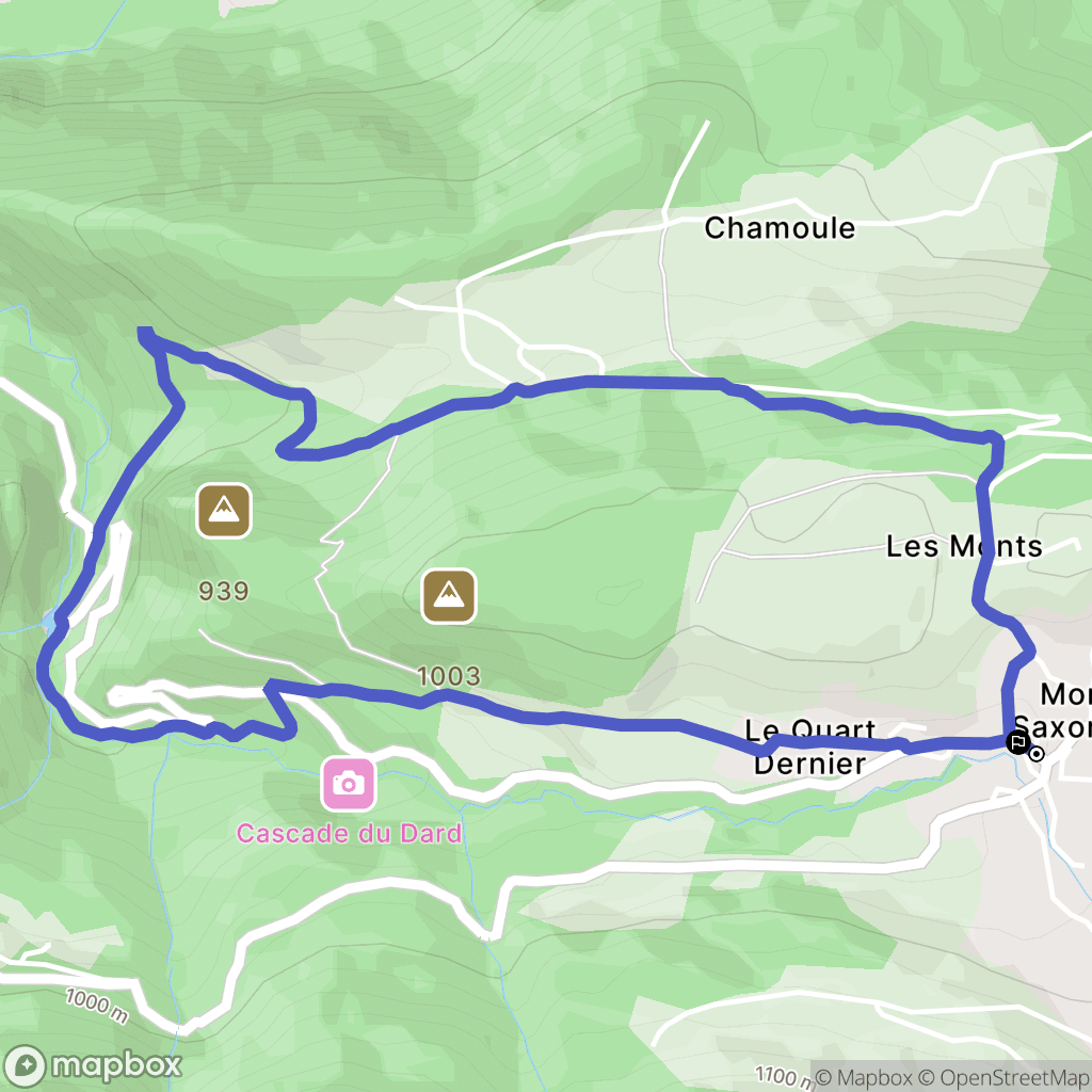 Mont-Saxonnex : carte du parcours de randonnée - France