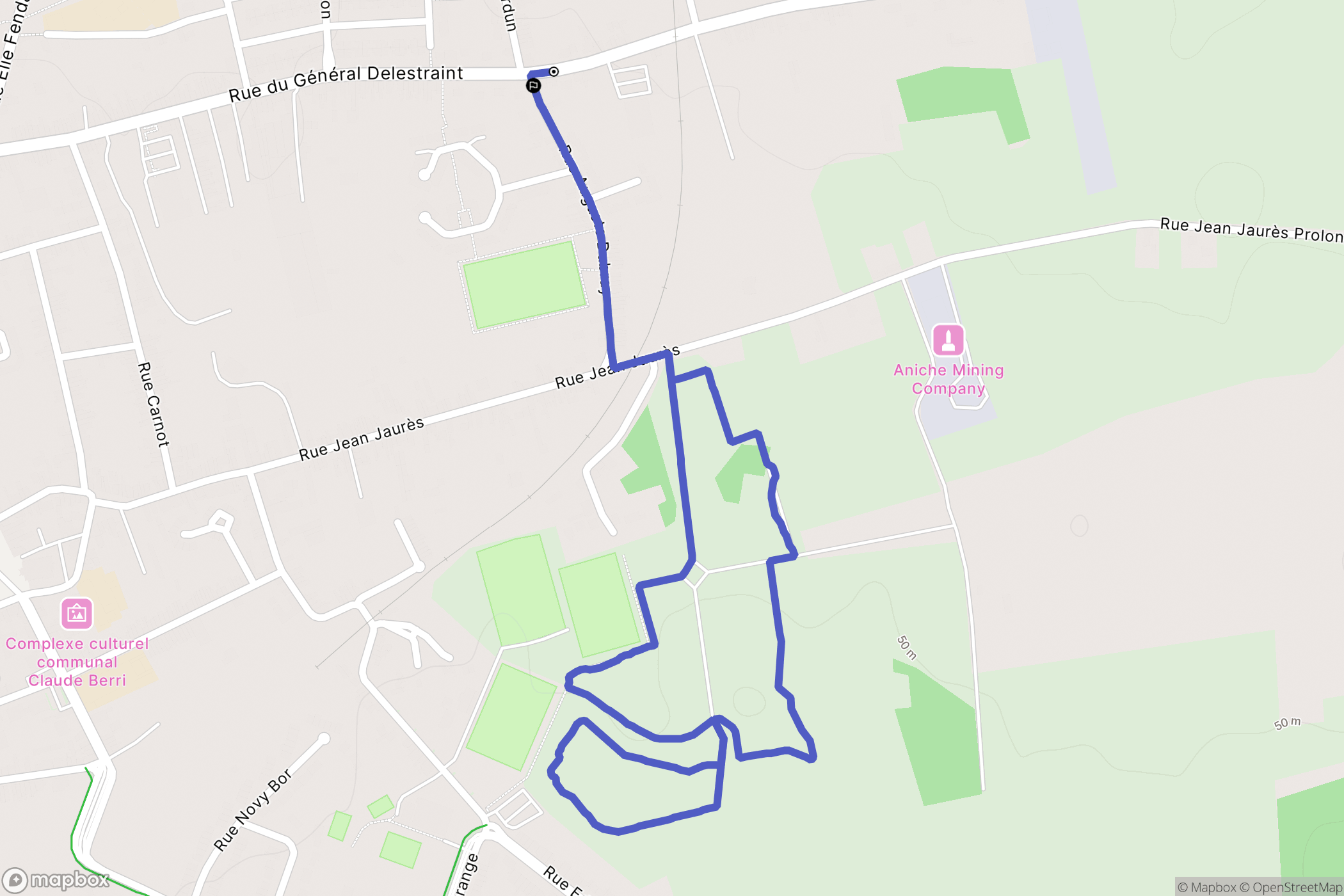 Aniche : carte du parcours de randonnée - France
