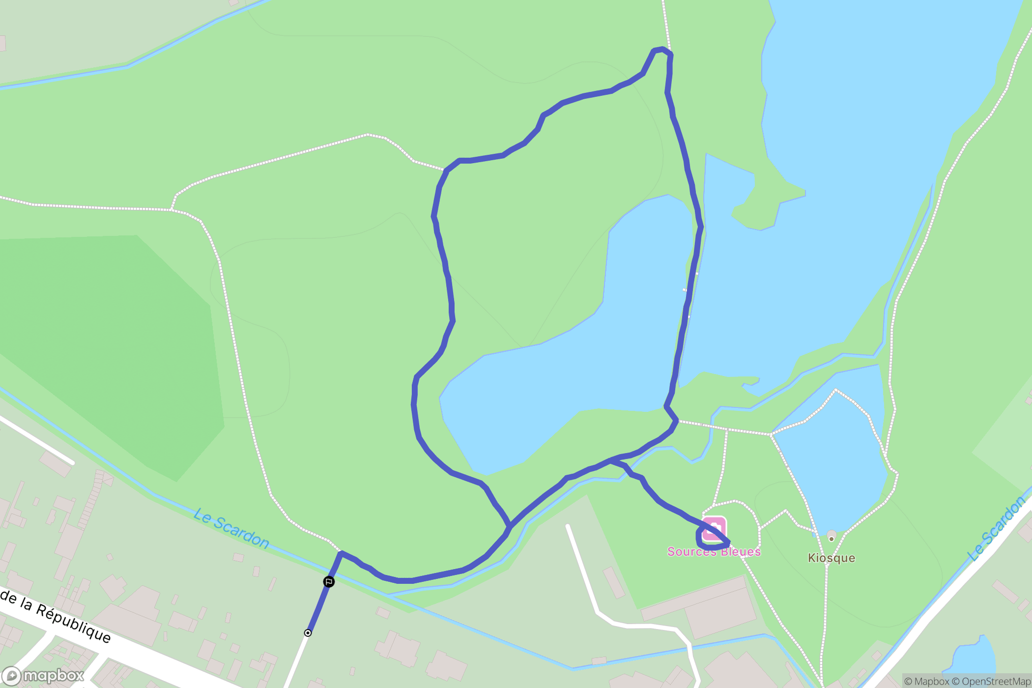 Abbeville : carte du parcours de randonnée - France