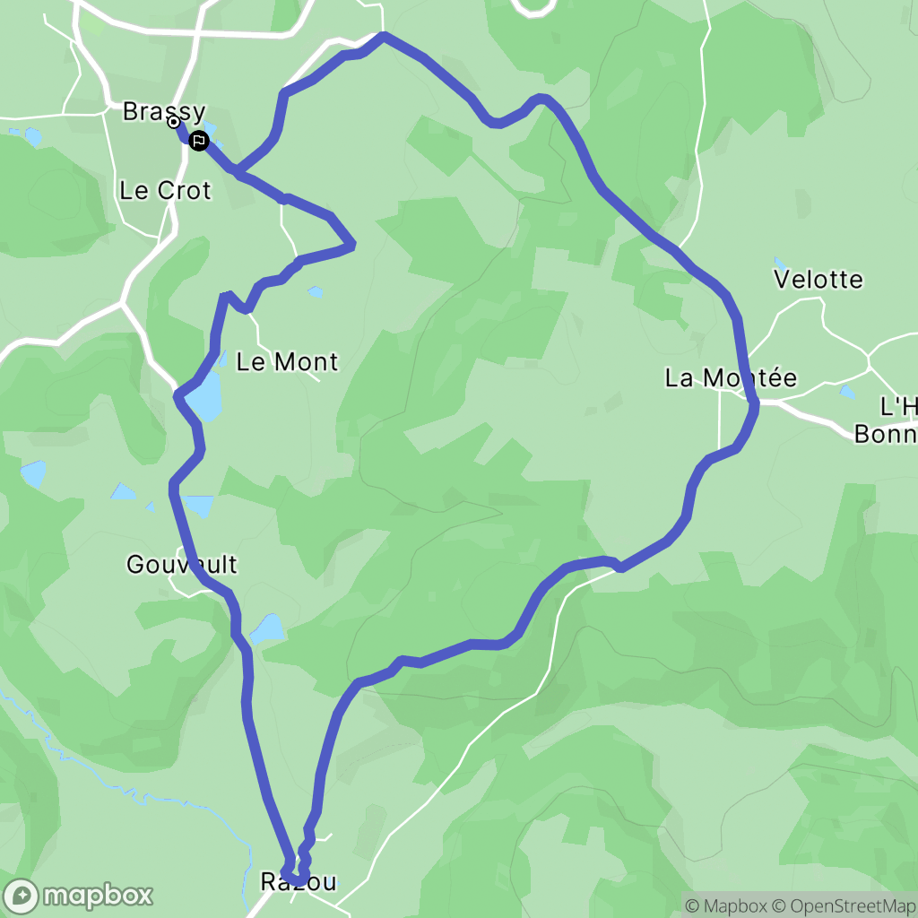 Brassy : carte du parcours de randonnée - France
