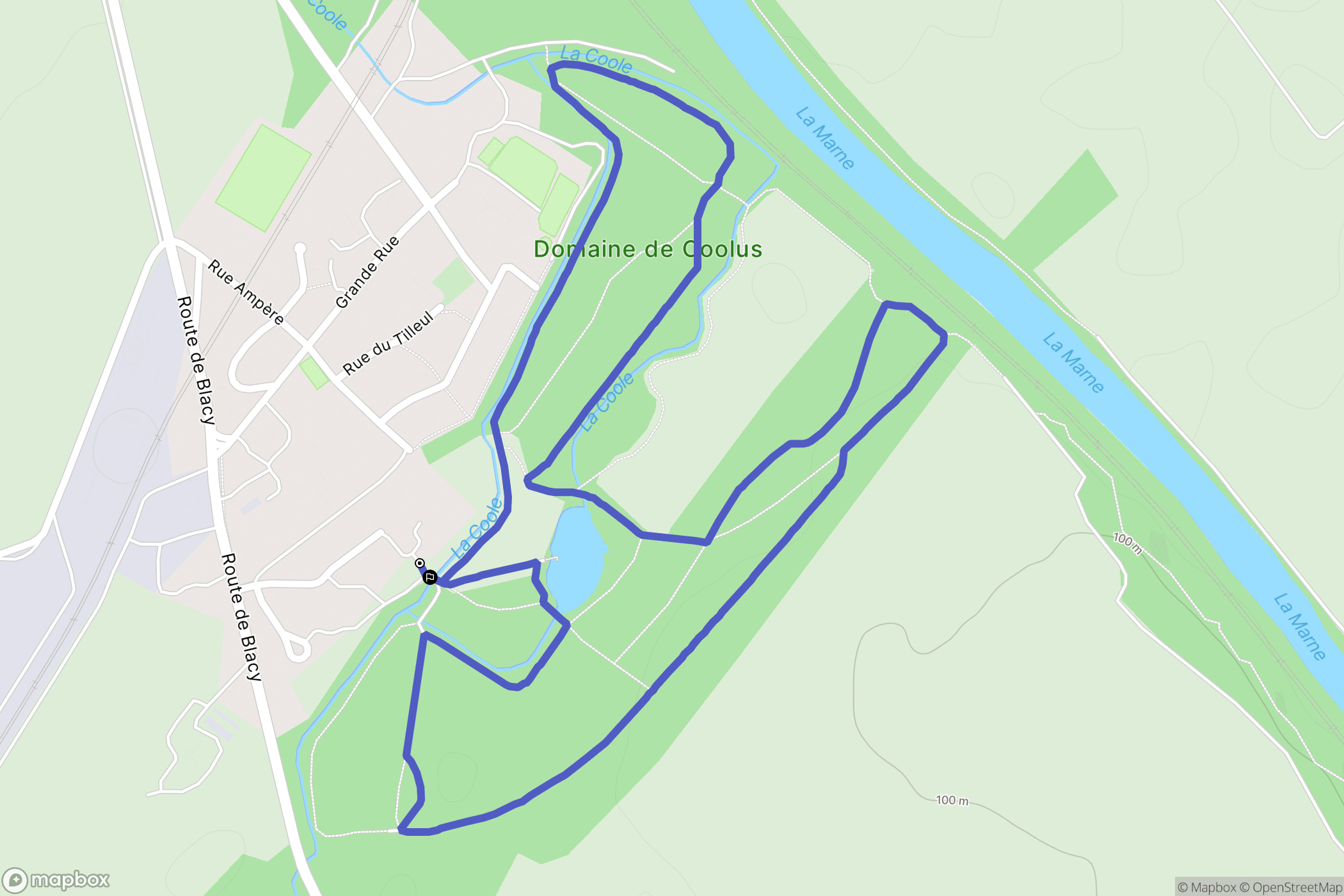 Coolus : carte du parcours de randonnée - France
