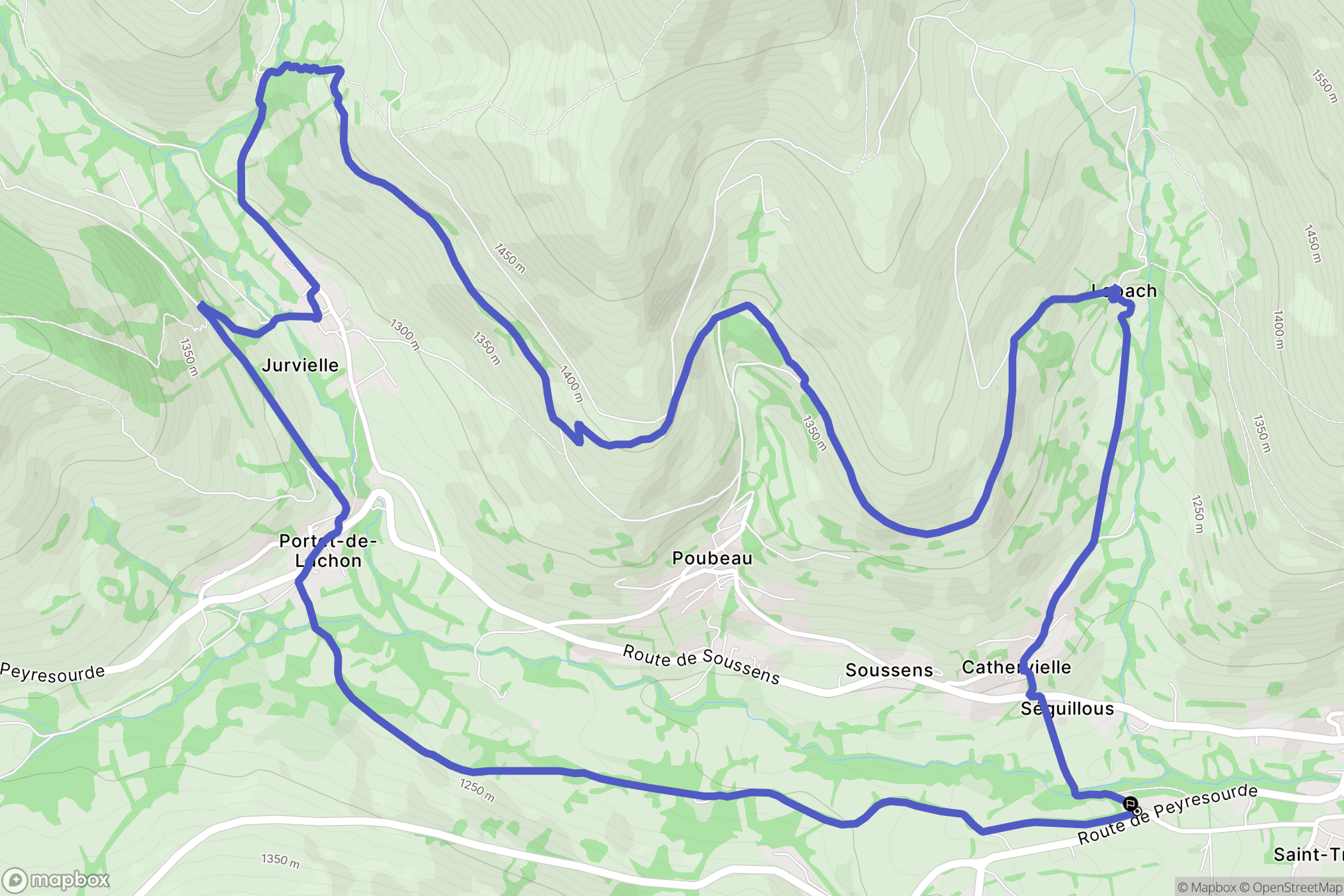 Garin : carte du parcours de randonnée - France