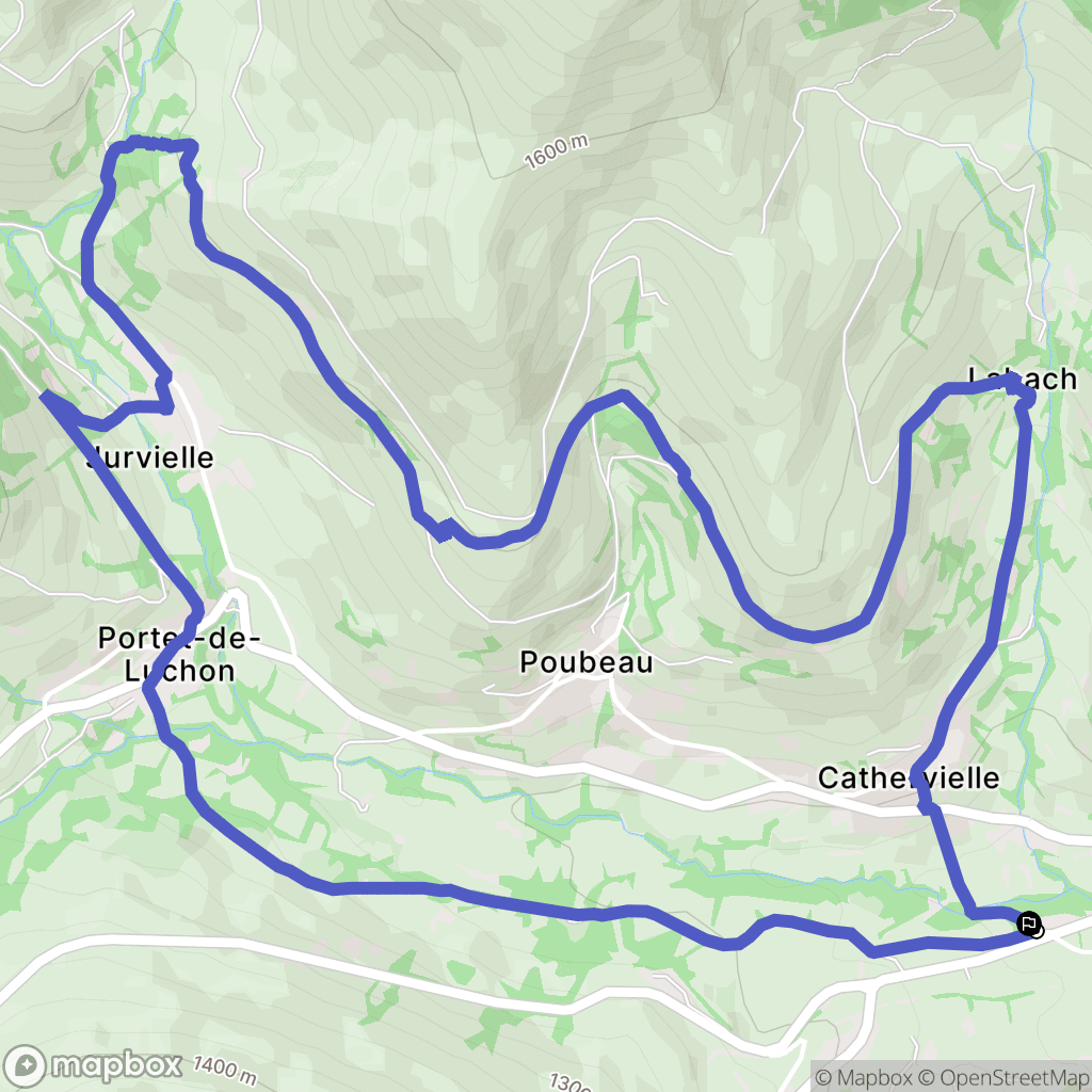Garin : carte du parcours de randonnée - France