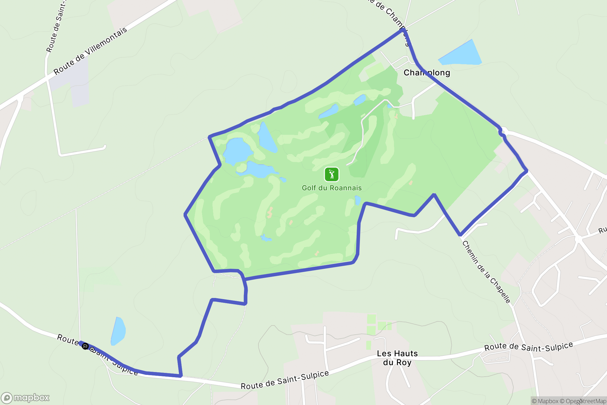 Villerest : carte du parcours de randonnée - France