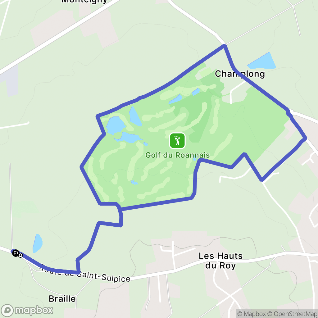 Villerest : carte du parcours de randonnée - France
