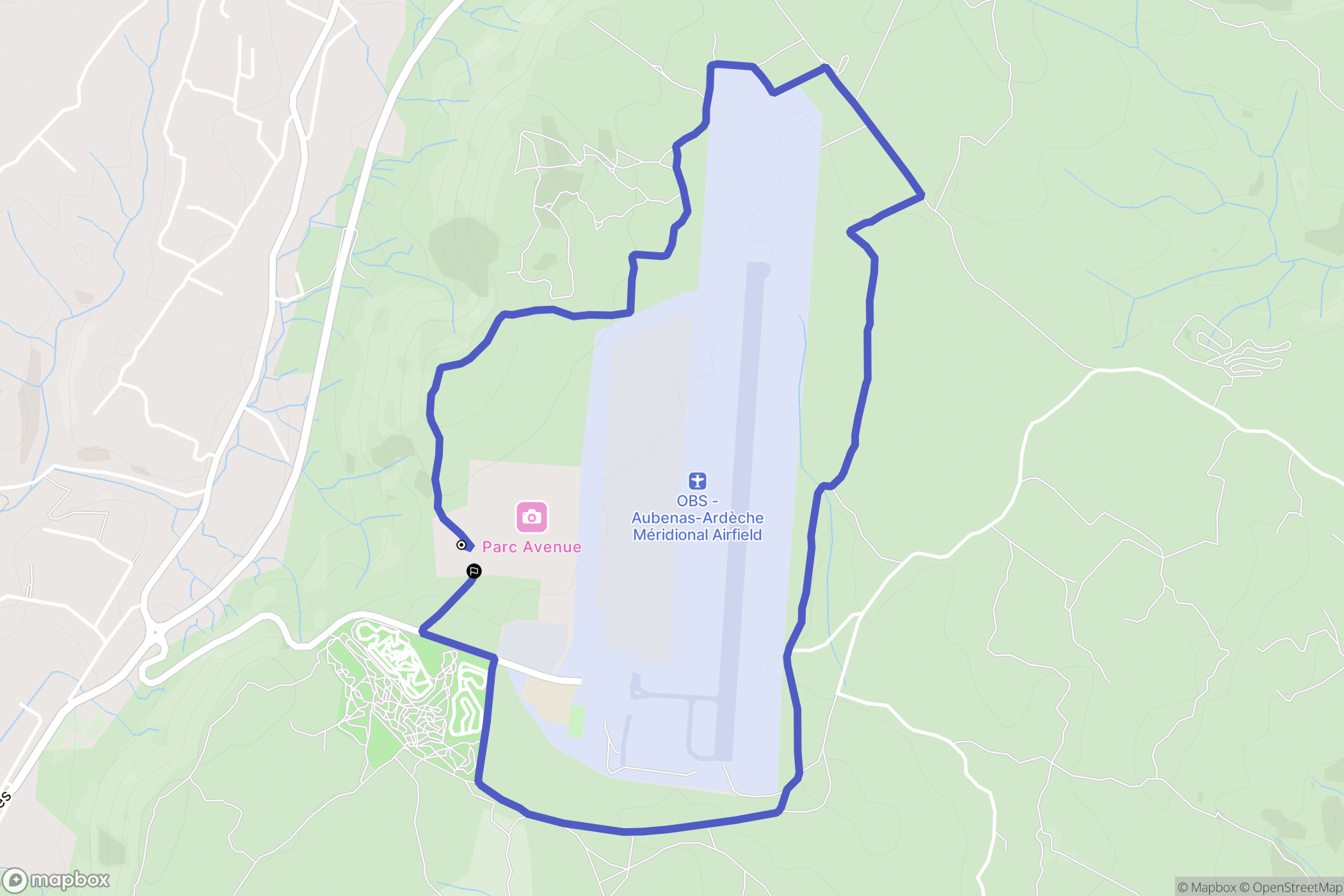 Lanas : carte du parcours de randonnée - France