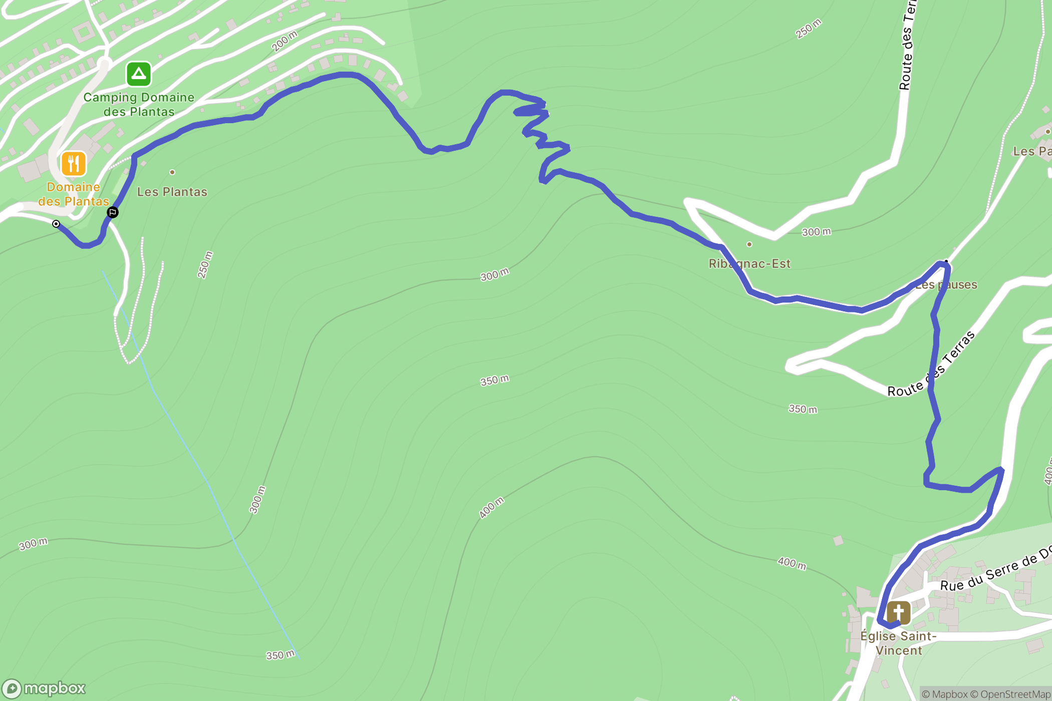 Saint-Vincent-de-Durfort : carte du parcours de randonnée - France