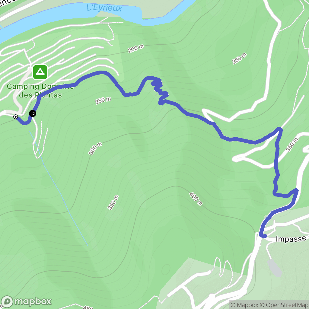 Saint-Vincent-de-Durfort : carte du parcours de randonnée - France