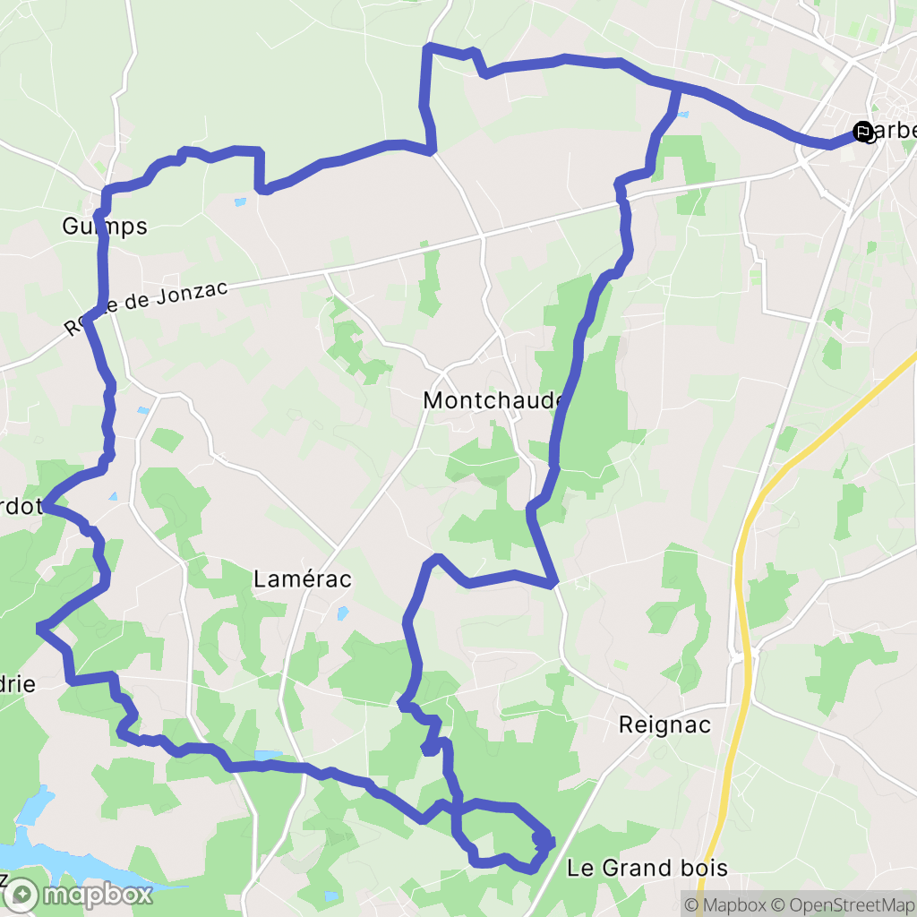Barbezieux-Saint-Hilaire : carte du parcours de randonnée - France