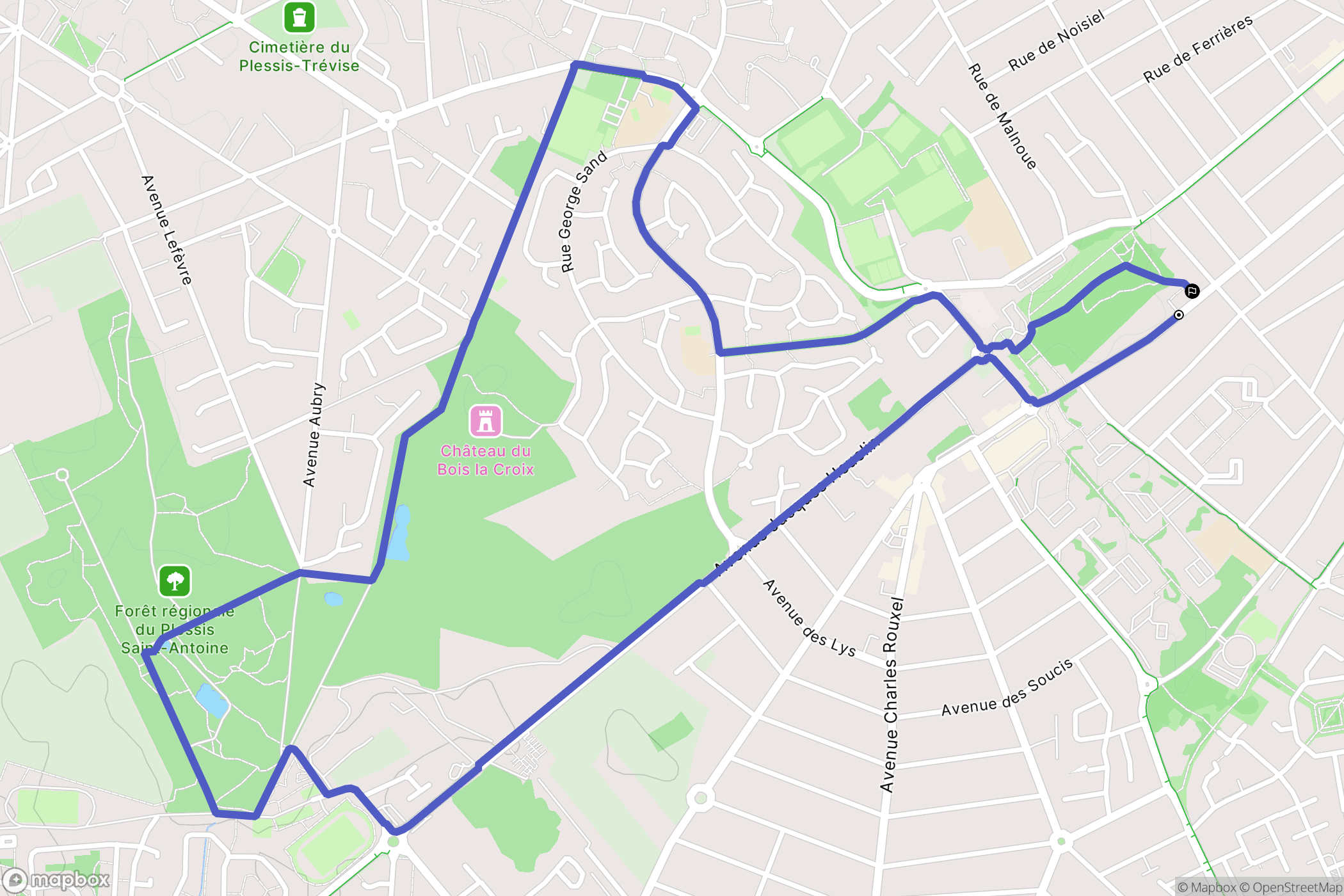 Pontault-Combault : carte du parcours de randonnée - France