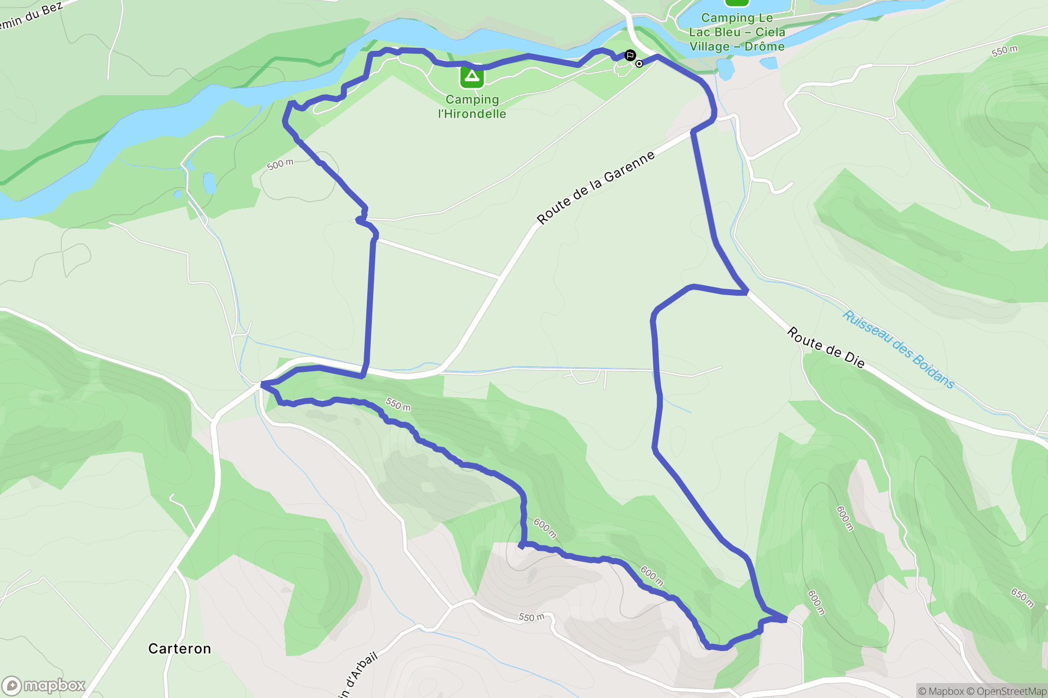 Menglon : carte du parcours de randonnée - France