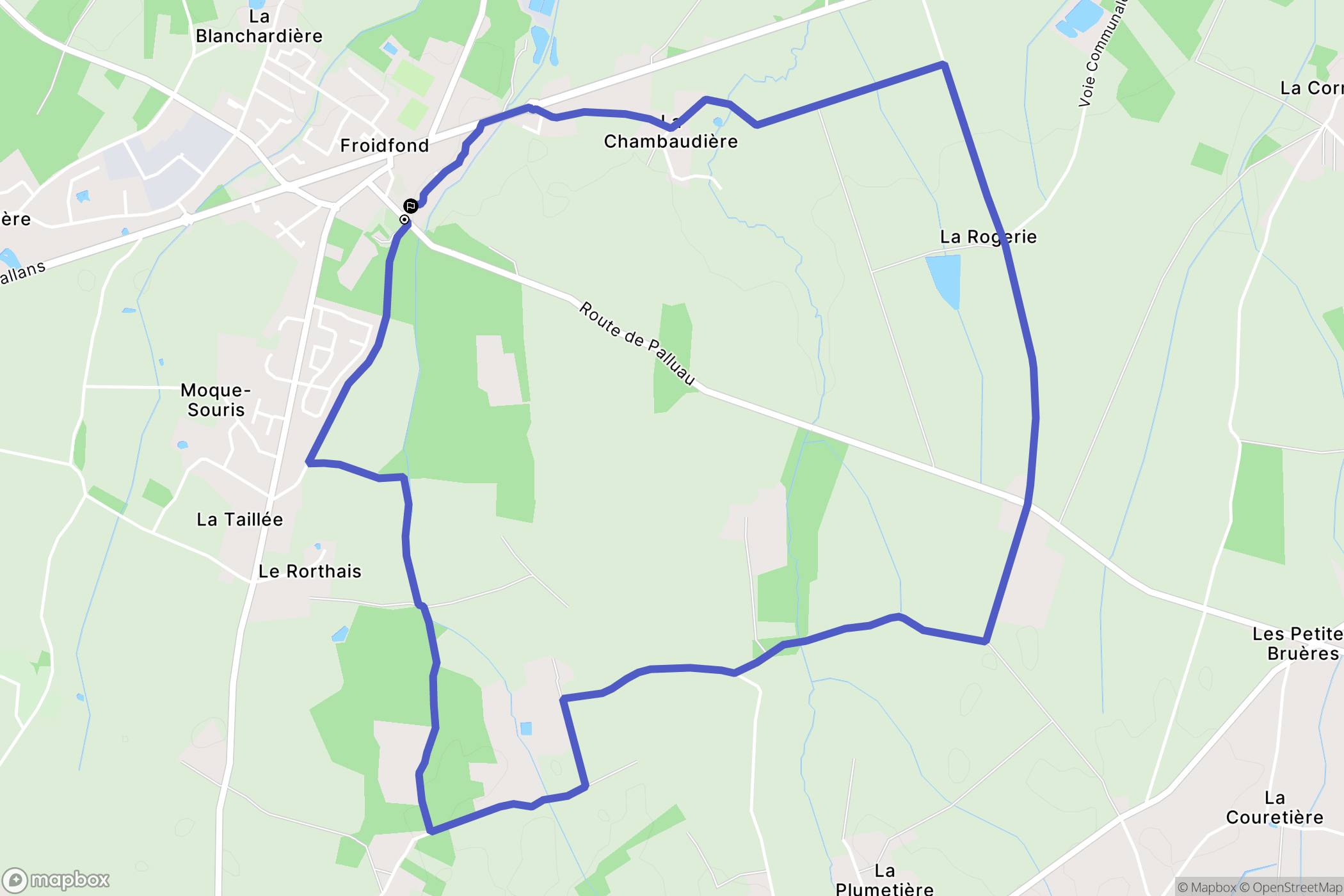 Froidfond : carte du parcours de randonnée - France