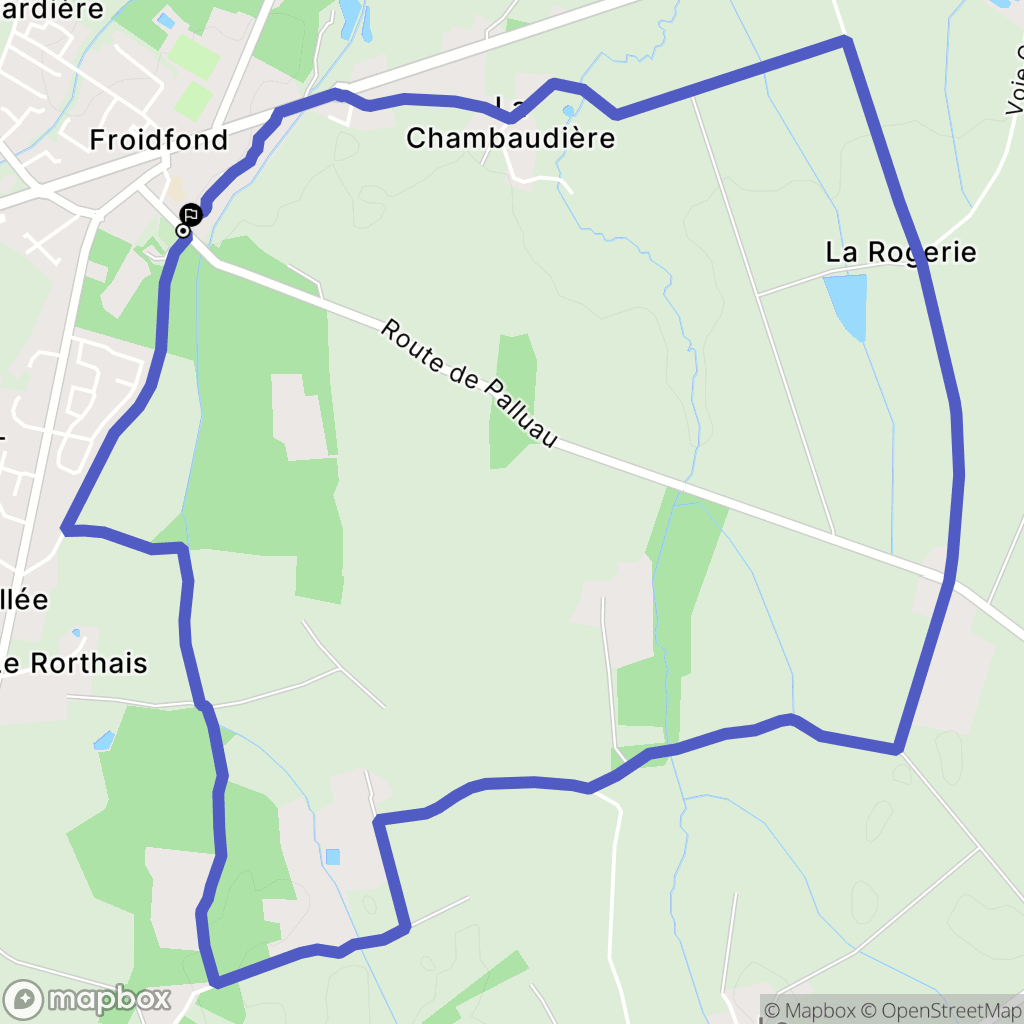 Froidfond : carte du parcours de randonnée - France