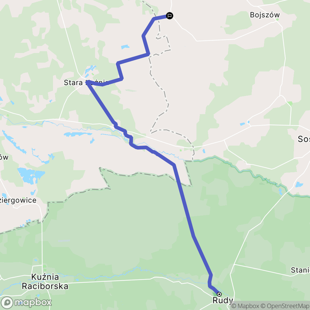 Rudy: mapa trasy - Poland