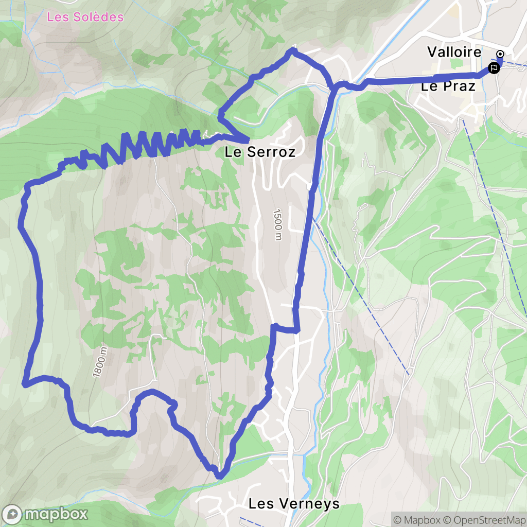 Valloire : carte du parcours de randonnée - France