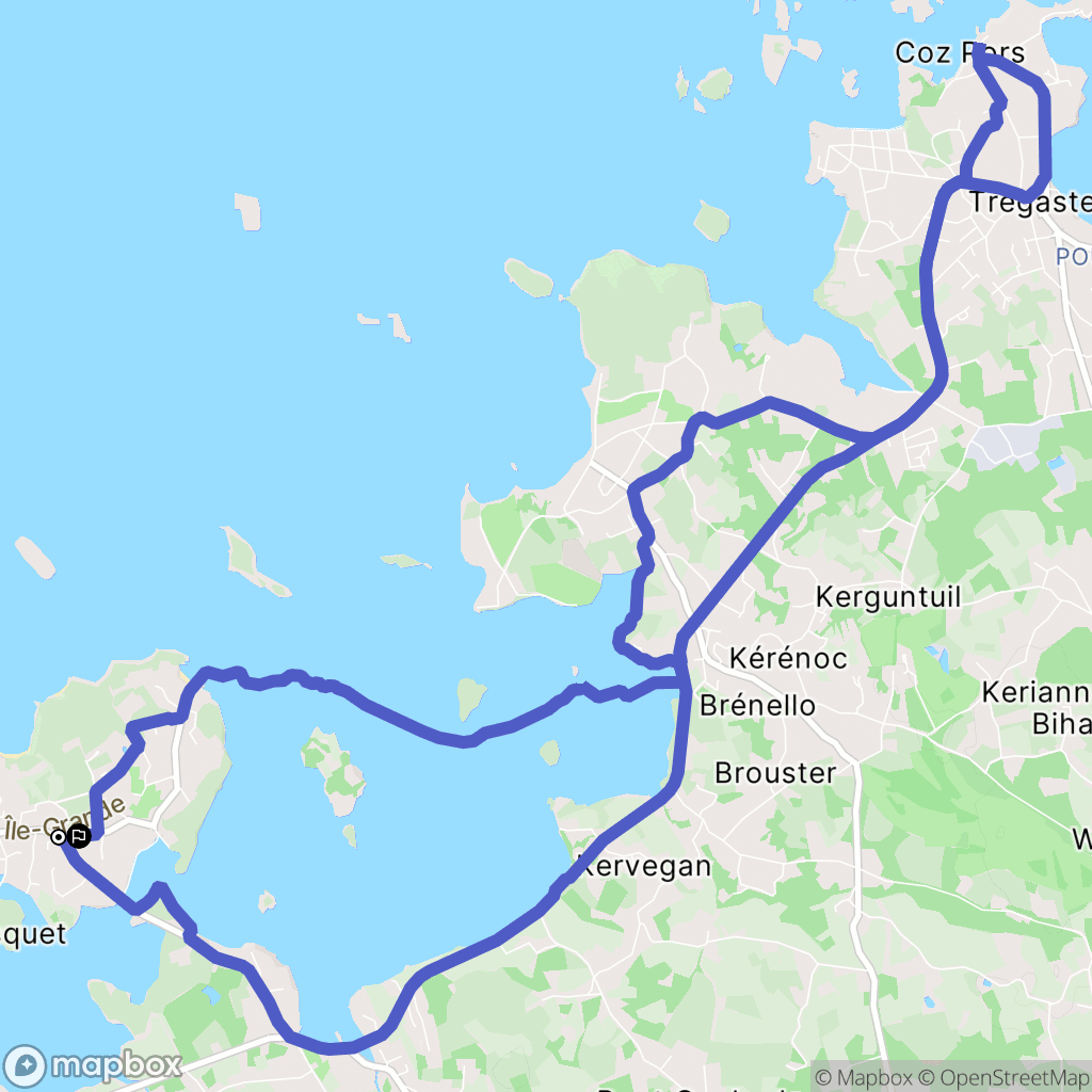 Pleumeur-Bodou : carte du parcours de randonnée - France