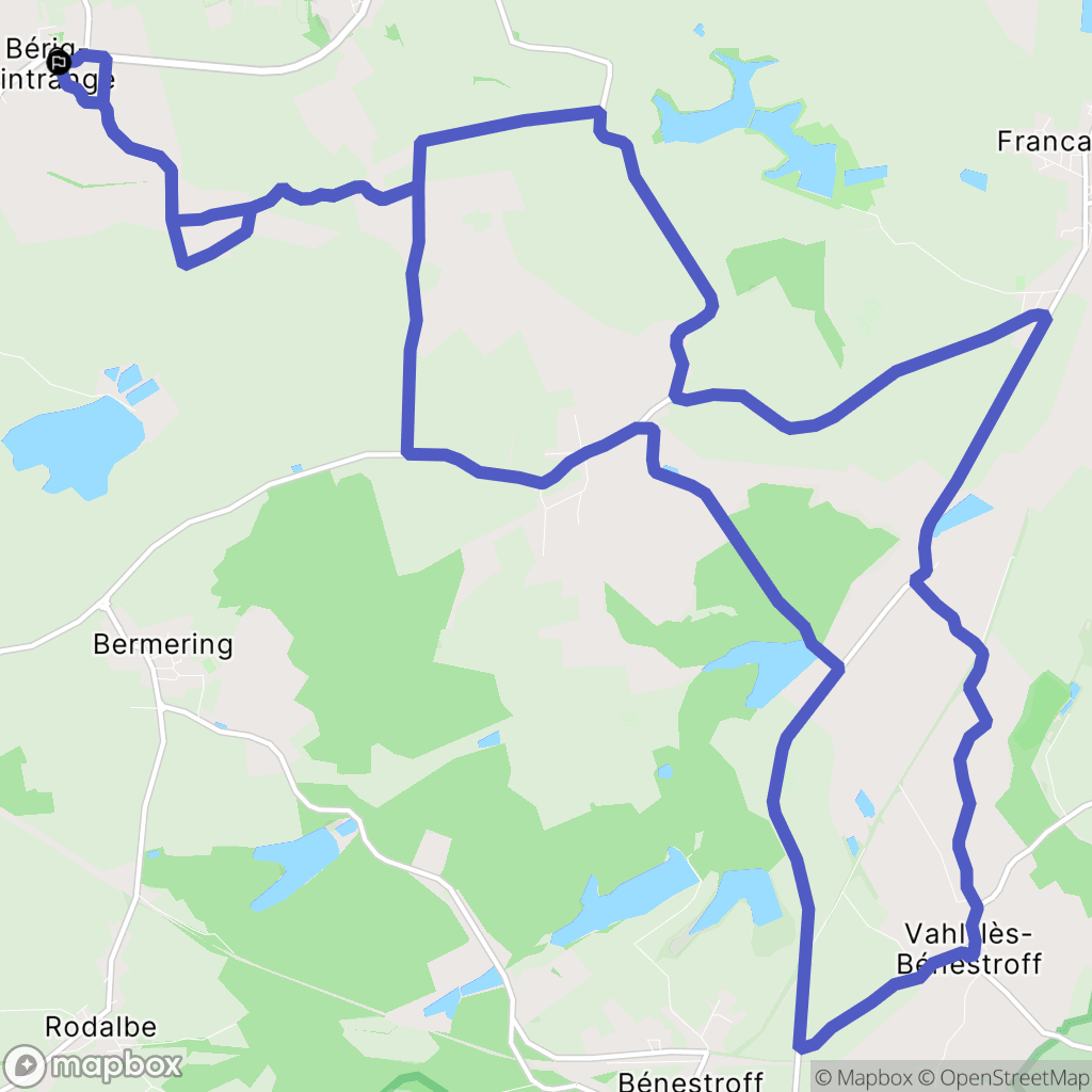 Bérig-Vintrange : carte du parcours de randonnée - France