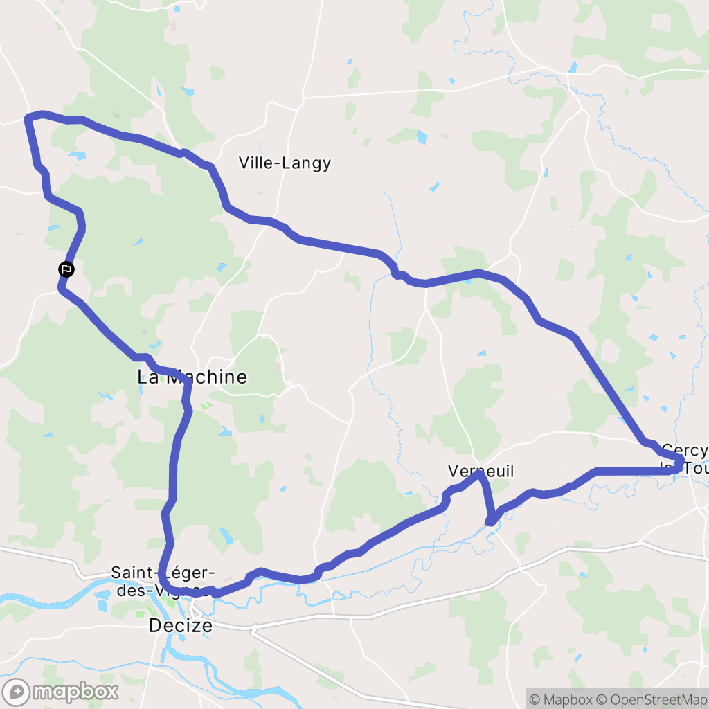 Trois-Vèvres : carte du parcours de randonnée - France